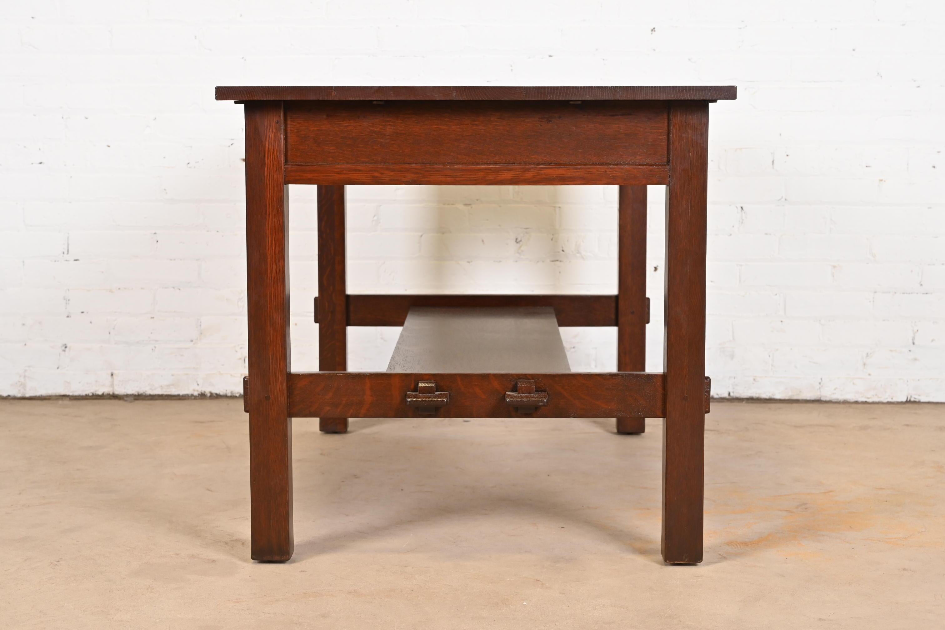 Antiguo escritorio o mesa de biblioteca Stickley Mission Oak Arts & Crafts en venta 5