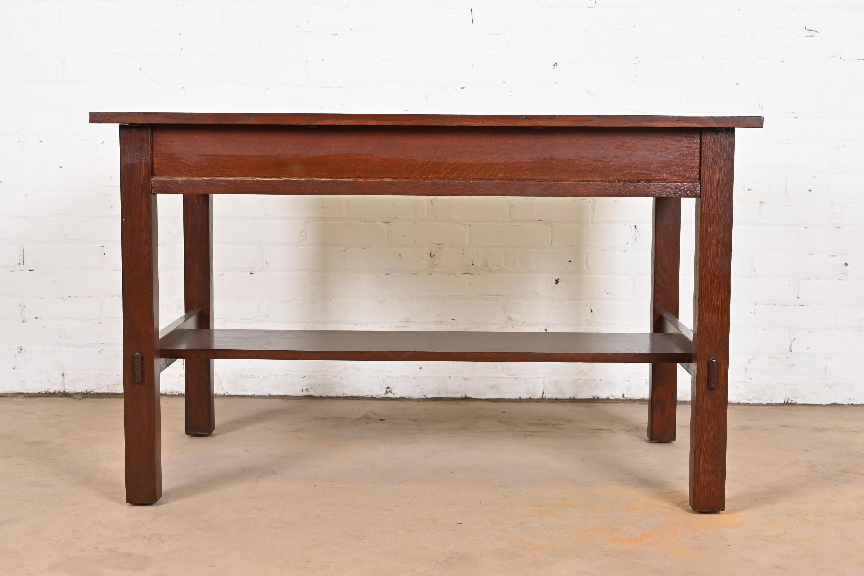 Antiguo escritorio o mesa de biblioteca Stickley Mission Oak Arts & Crafts en venta 6