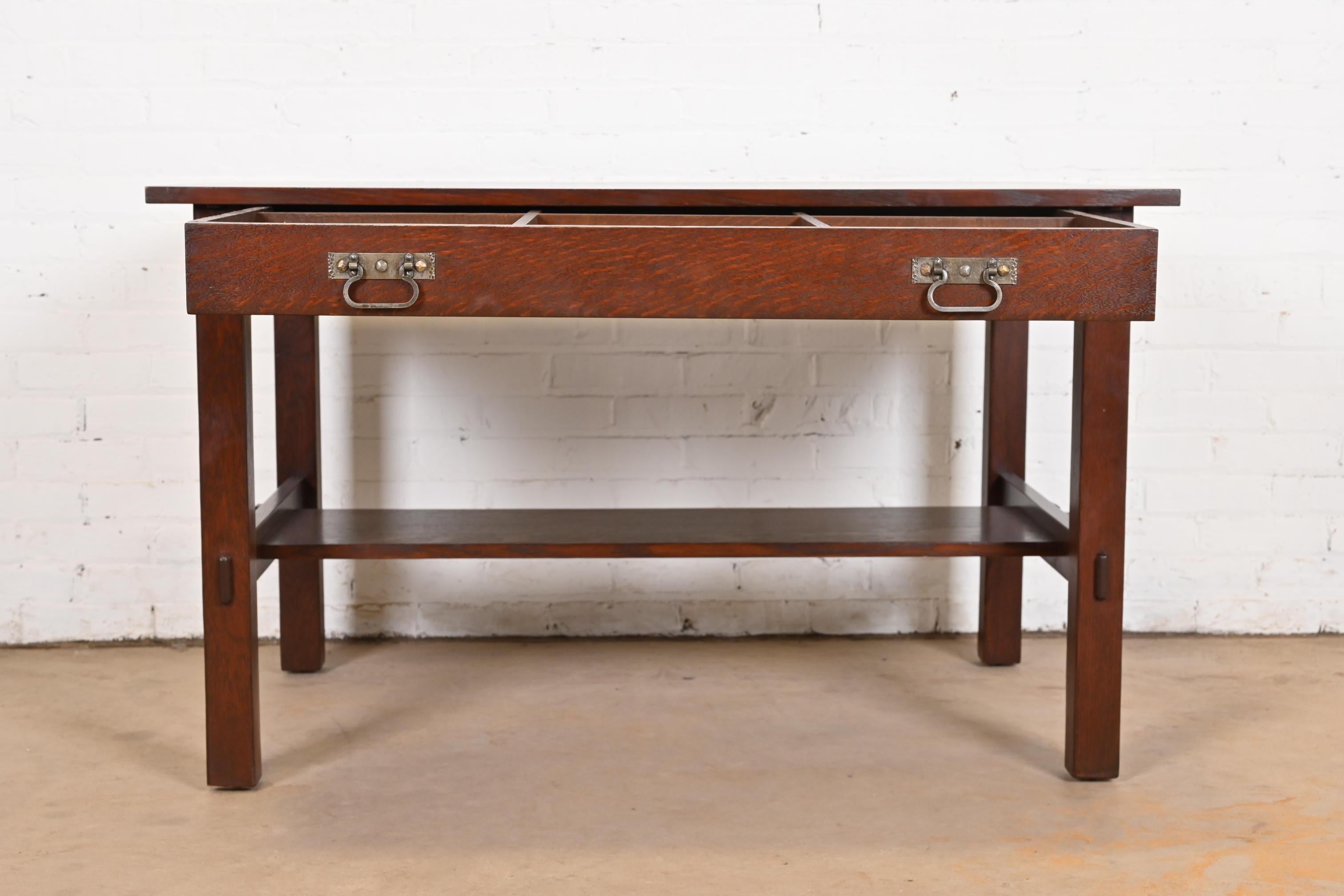 Antiguo escritorio o mesa de biblioteca Stickley Mission Oak Arts & Crafts en venta 1