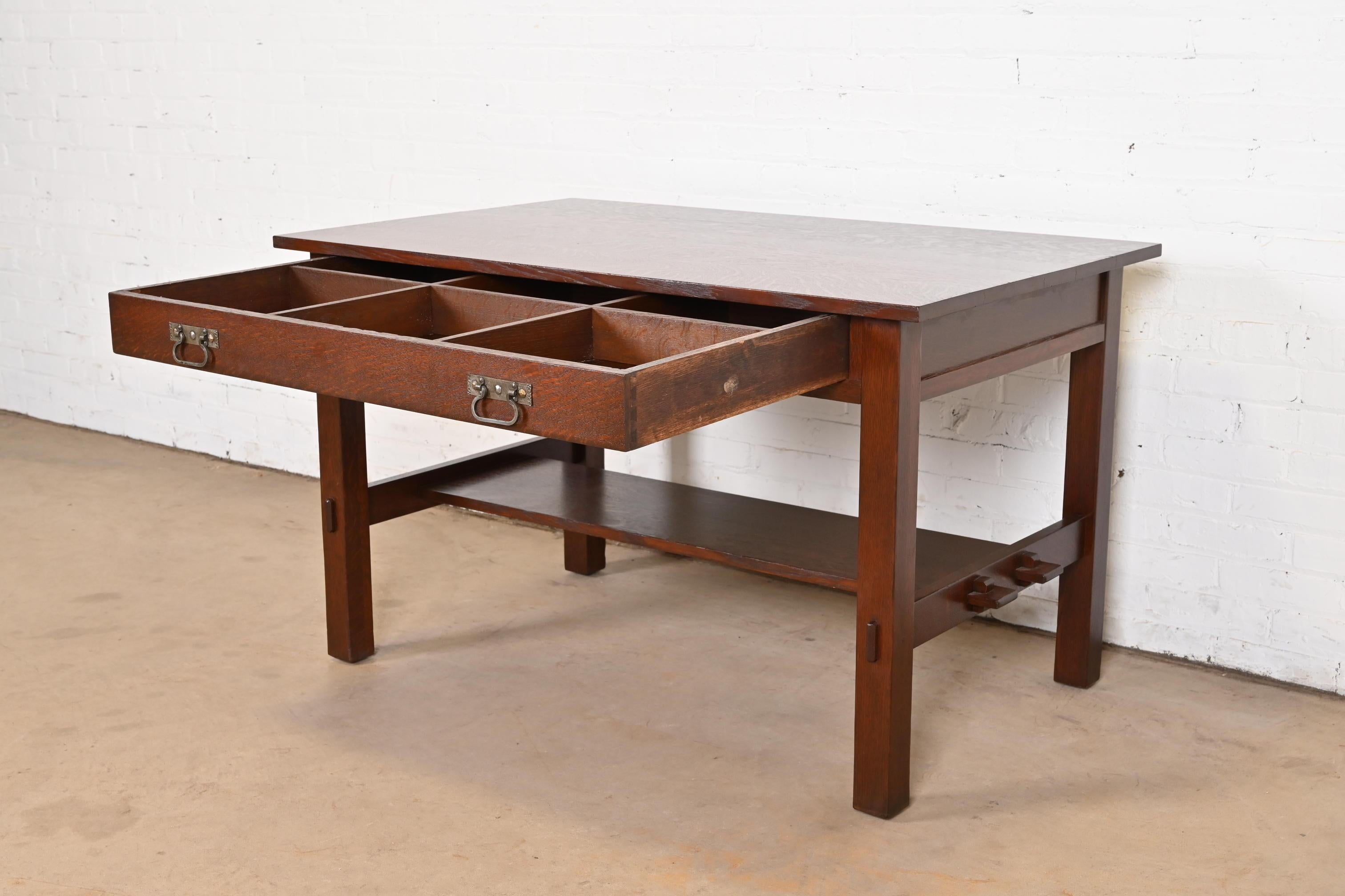 Antiguo escritorio o mesa de biblioteca Stickley Mission Oak Arts & Crafts en venta 2
