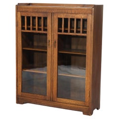 Antique Stickley School Arts & Crafts 2-Door Bookcase C1920
