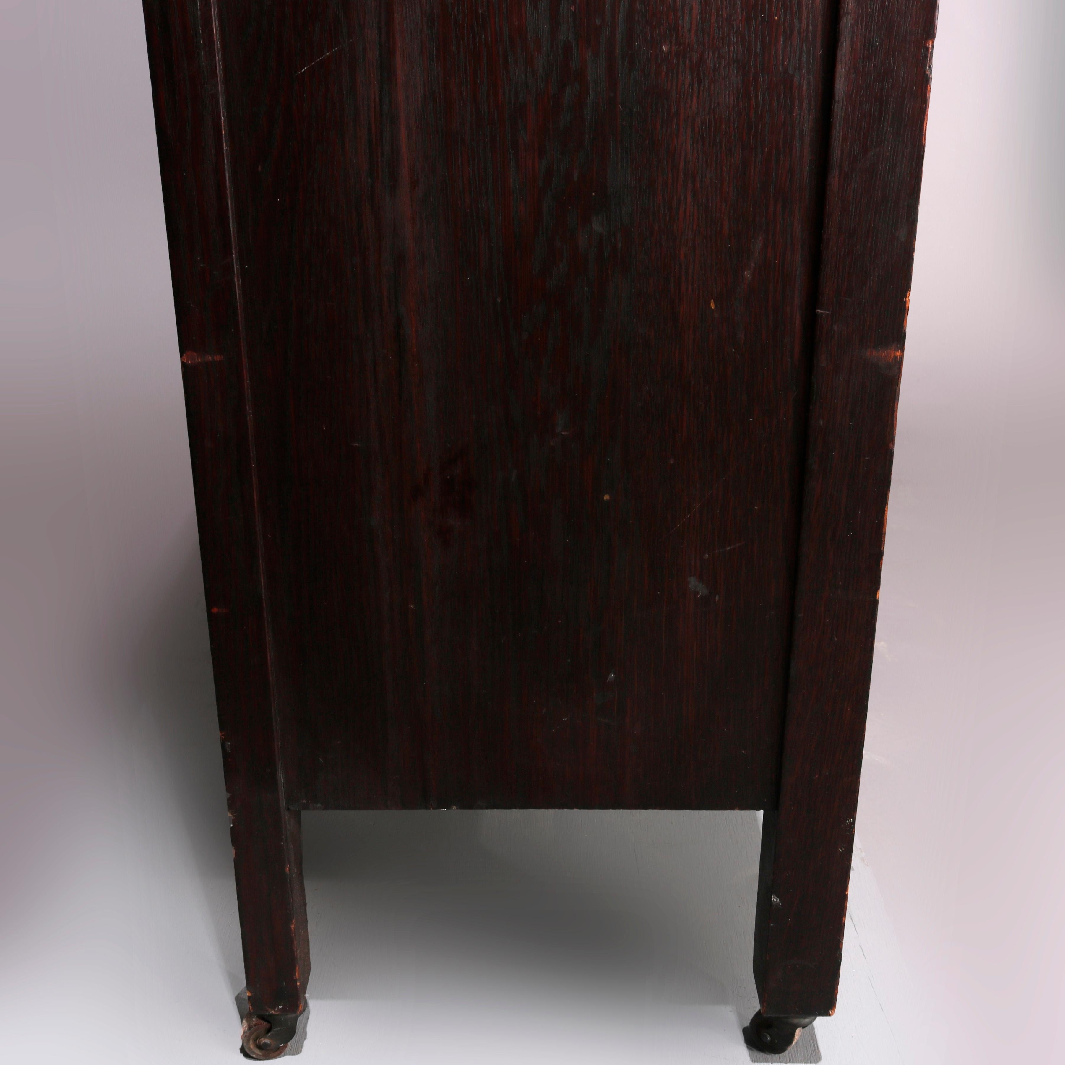 Antique Stickley School Arts and Crafts Mission Oak 3-Door Bookcase ...