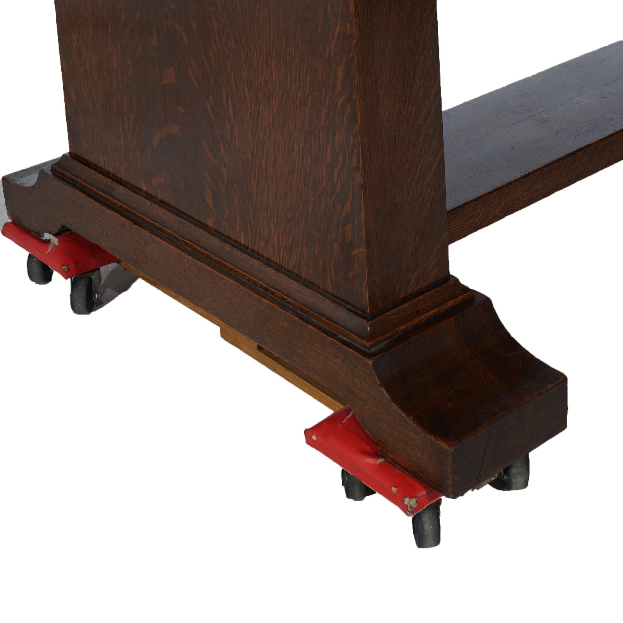 Antigua escuela Stickley Arts & Crafts Mission Oak Mesa de conferencias C1910 en venta 4