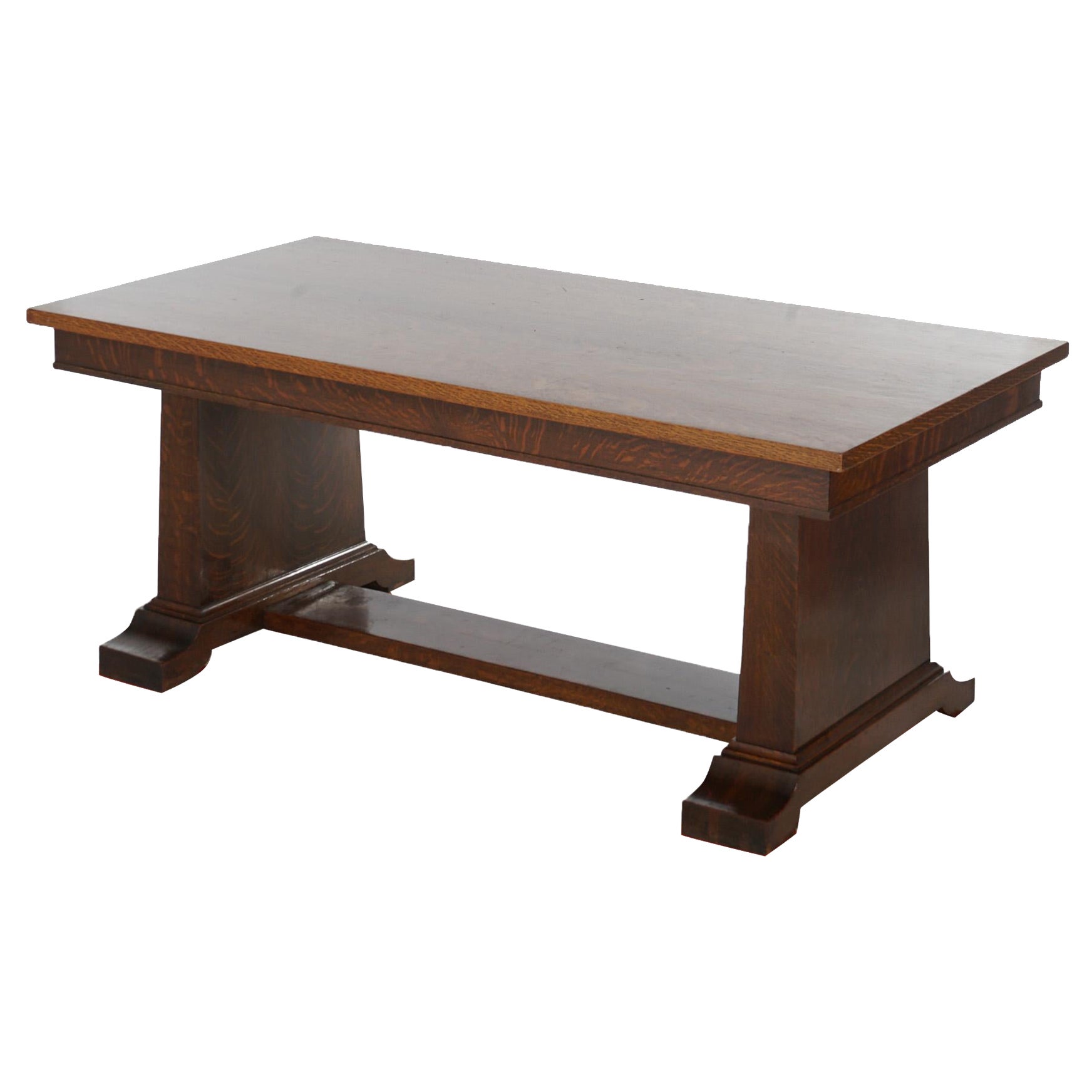 Antique Stickley School Arts & Crafts Mission Oak Conference Table C1910