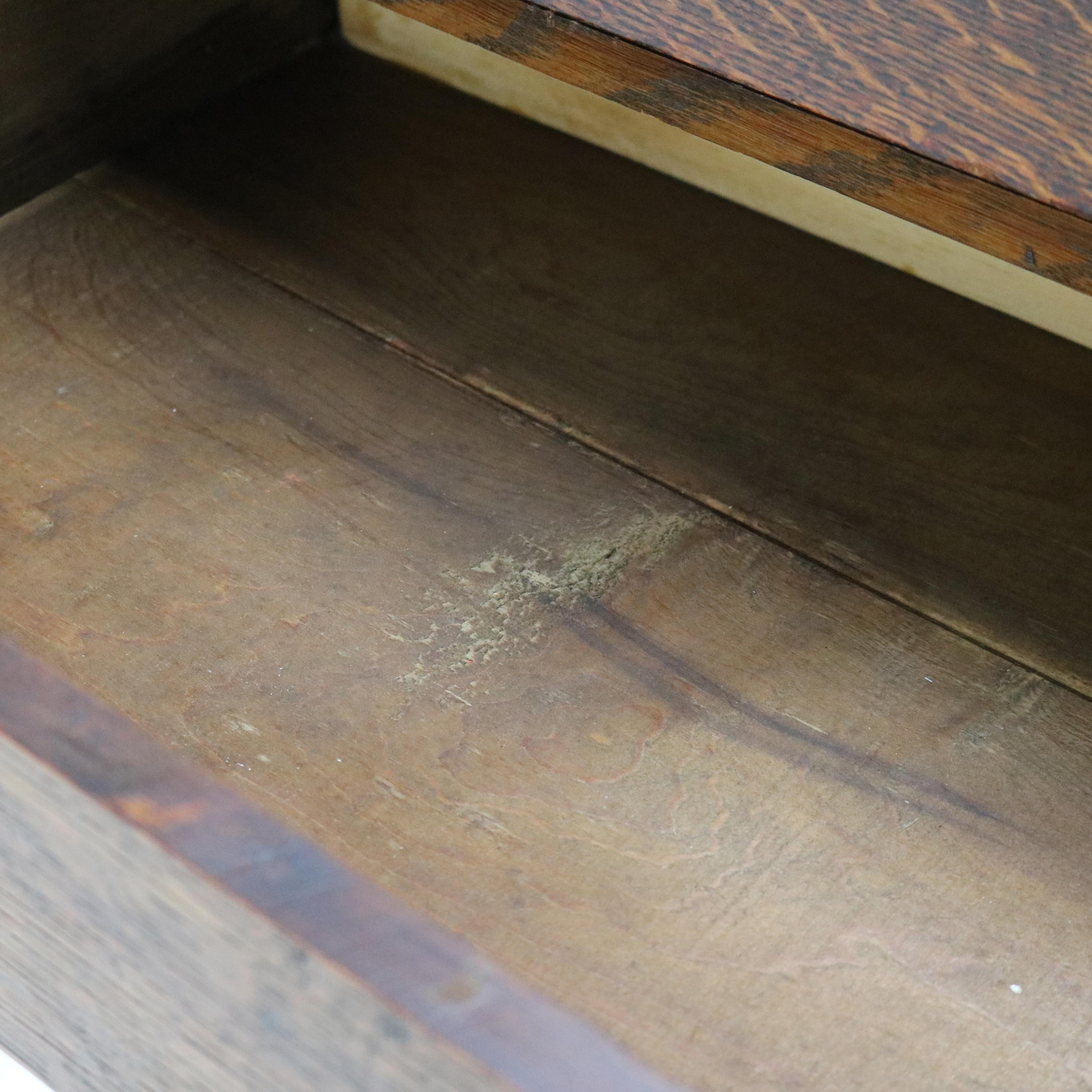 Antique Stickley School Arts & Crafts Mission Oak Drop Front Desk C1910 1