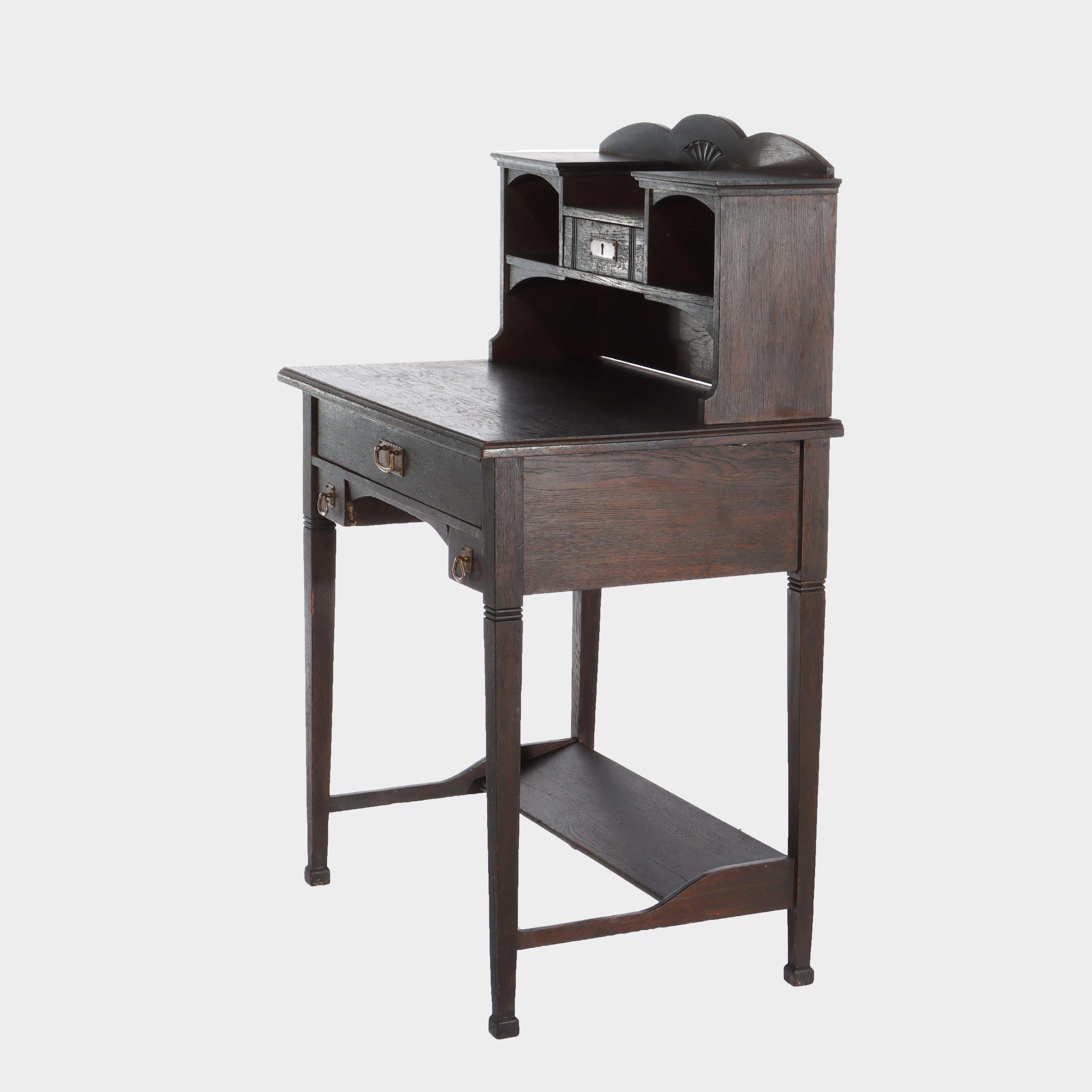 Ancien bureau de dame en chêne Mission Arts & Crafts de l'école Stickley c1920 en vente 6