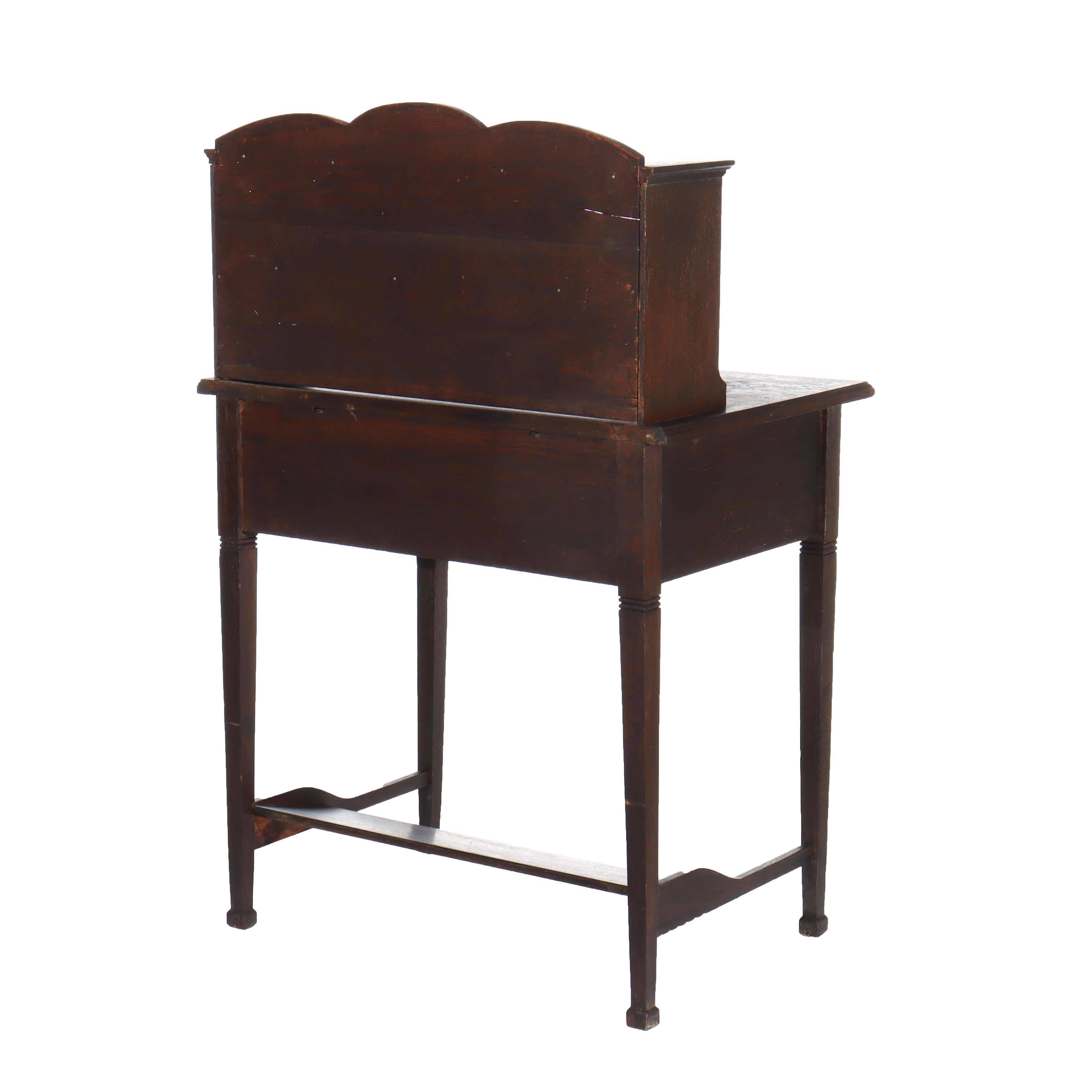 Ancien bureau de dame en chêne Mission Arts & Crafts de l'école Stickley c1920 en vente 8