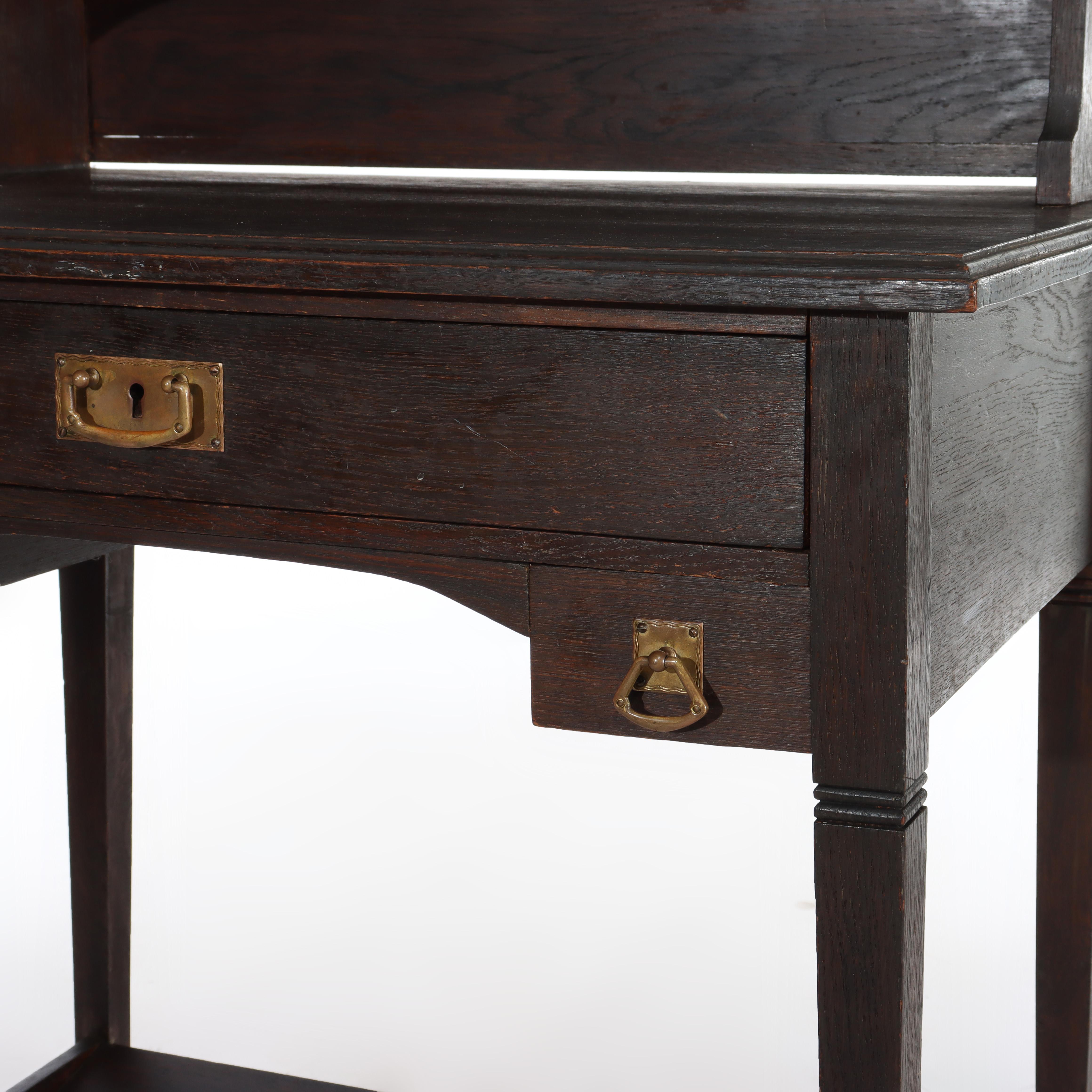 20ième siècle Ancien bureau de dame en chêne Mission Arts & Crafts de l'école Stickley c1920 en vente