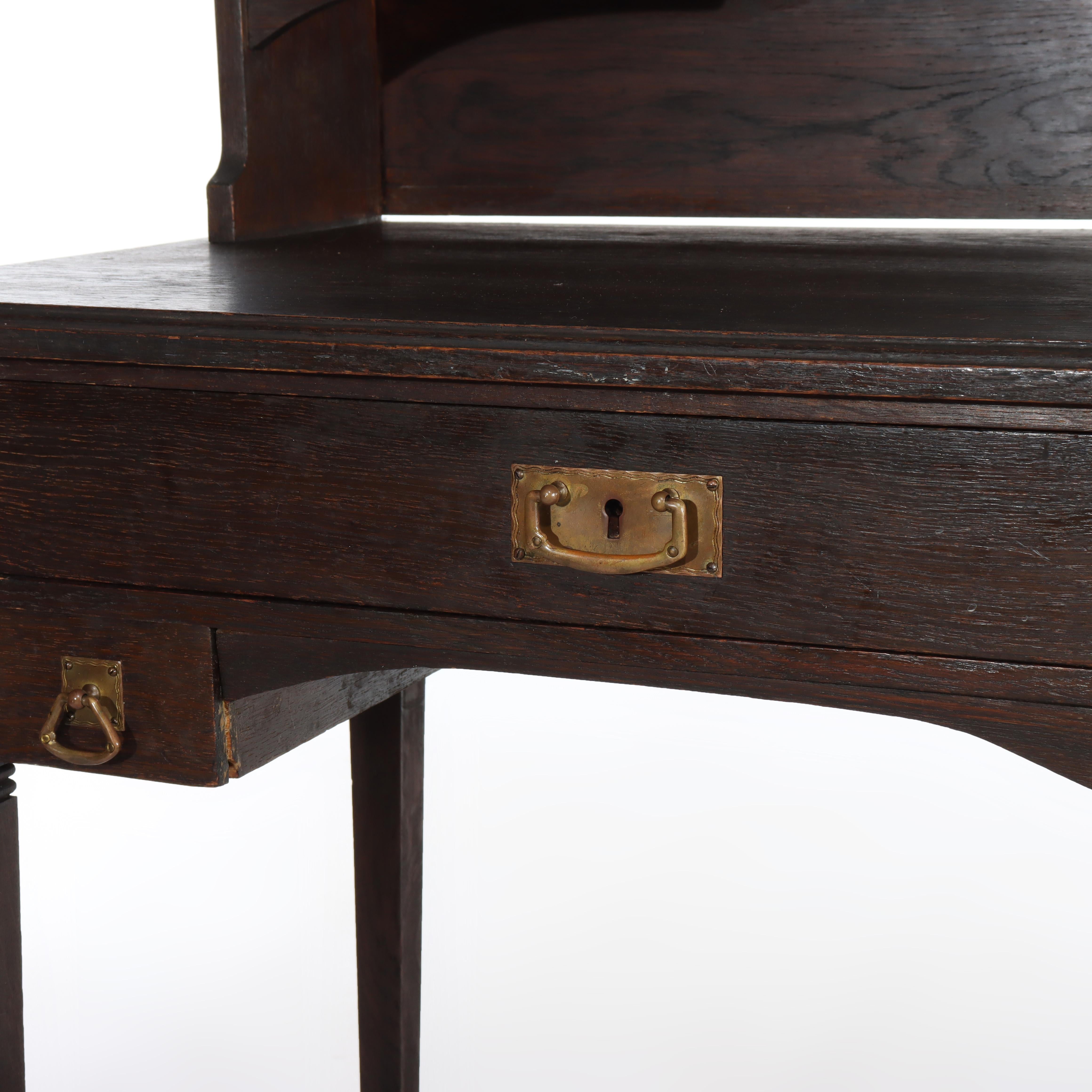 Chêne Ancien bureau de dame en chêne Mission Arts & Crafts de l'école Stickley c1920 en vente