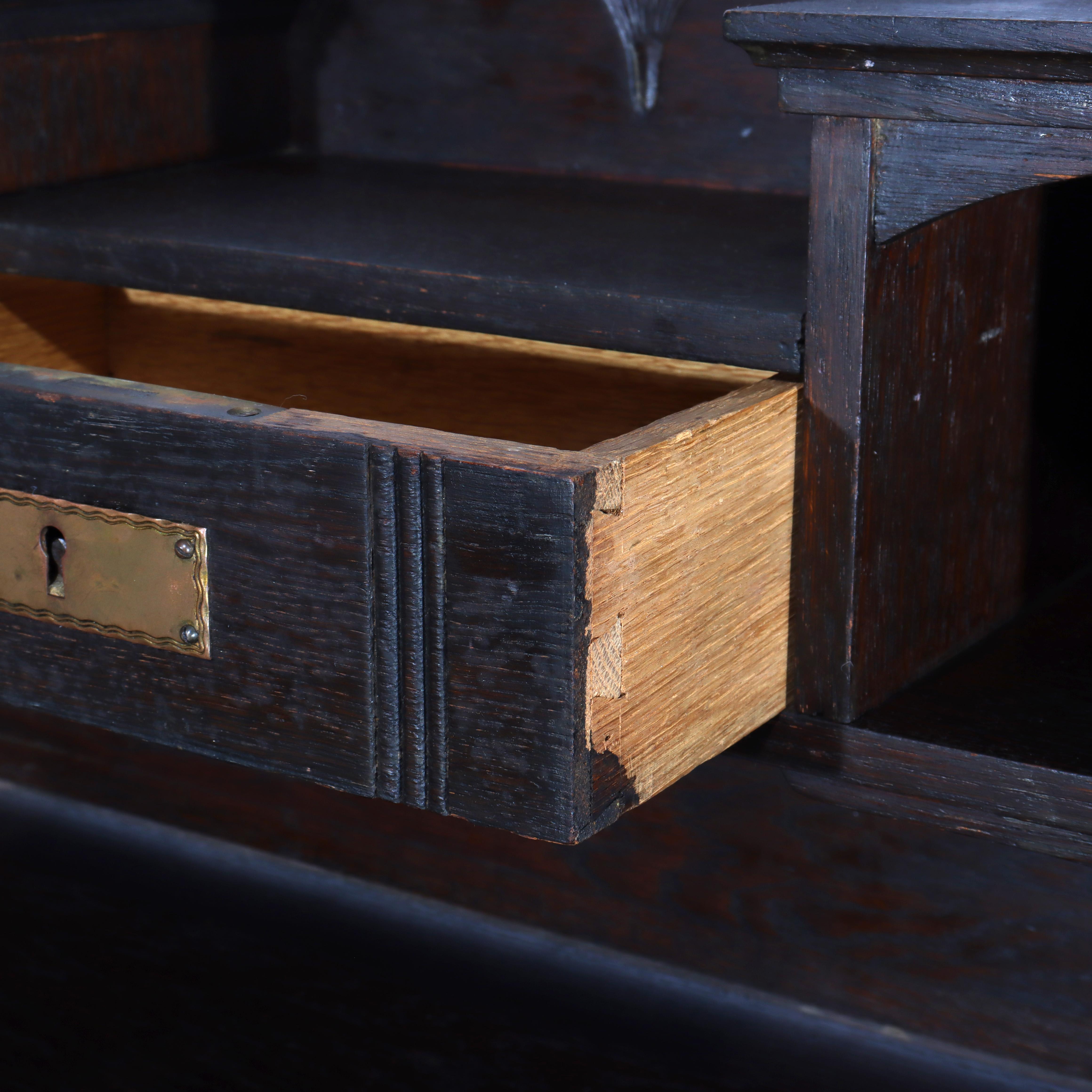 Ancien bureau de dame en chêne Mission Arts & Crafts de l'école Stickley c1920 en vente 4