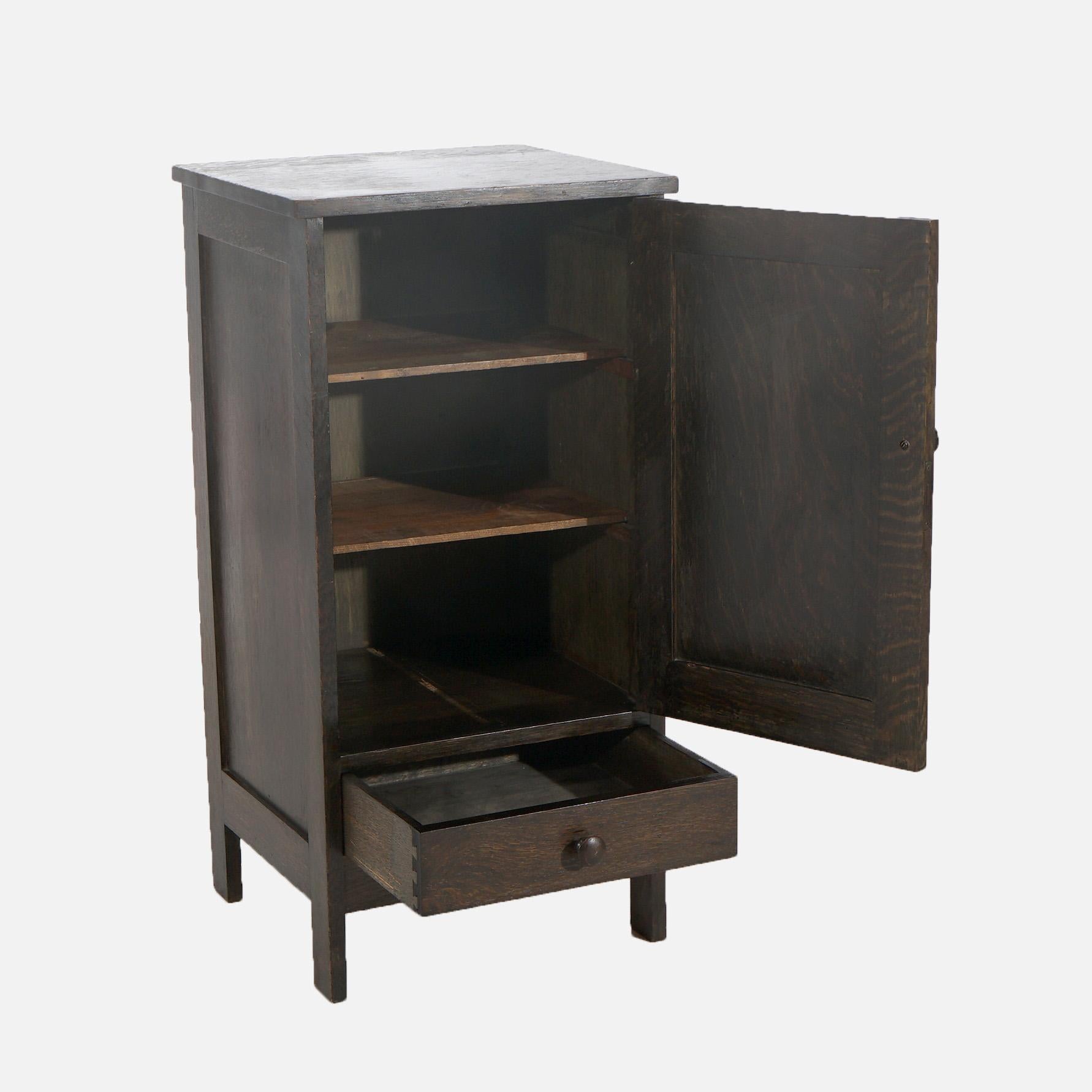 Arts and Crafts Antique Stickley School Arts & Crafts Oak Single Door & Drawer Cellarette c1910