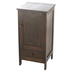 Antique Stickley School Arts & Crafts Oak Single Door & Drawer Cellarette c1910