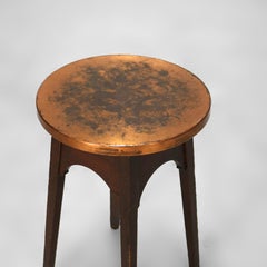 Antique Stickley School Copper Top Drink Stand C1910