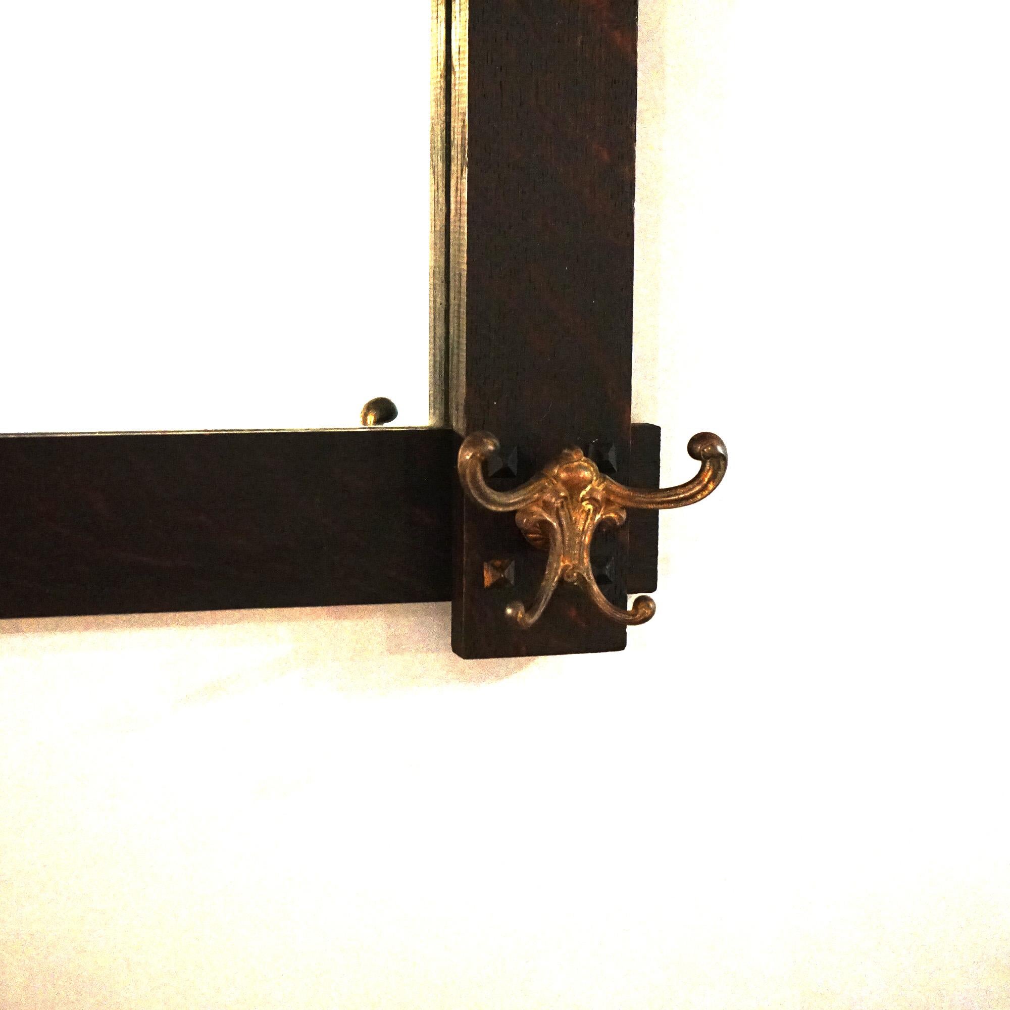 Arts and Crafts Antique Stickley School Mission Oak Arts & Crafts Hanging Hat Rack C1910
