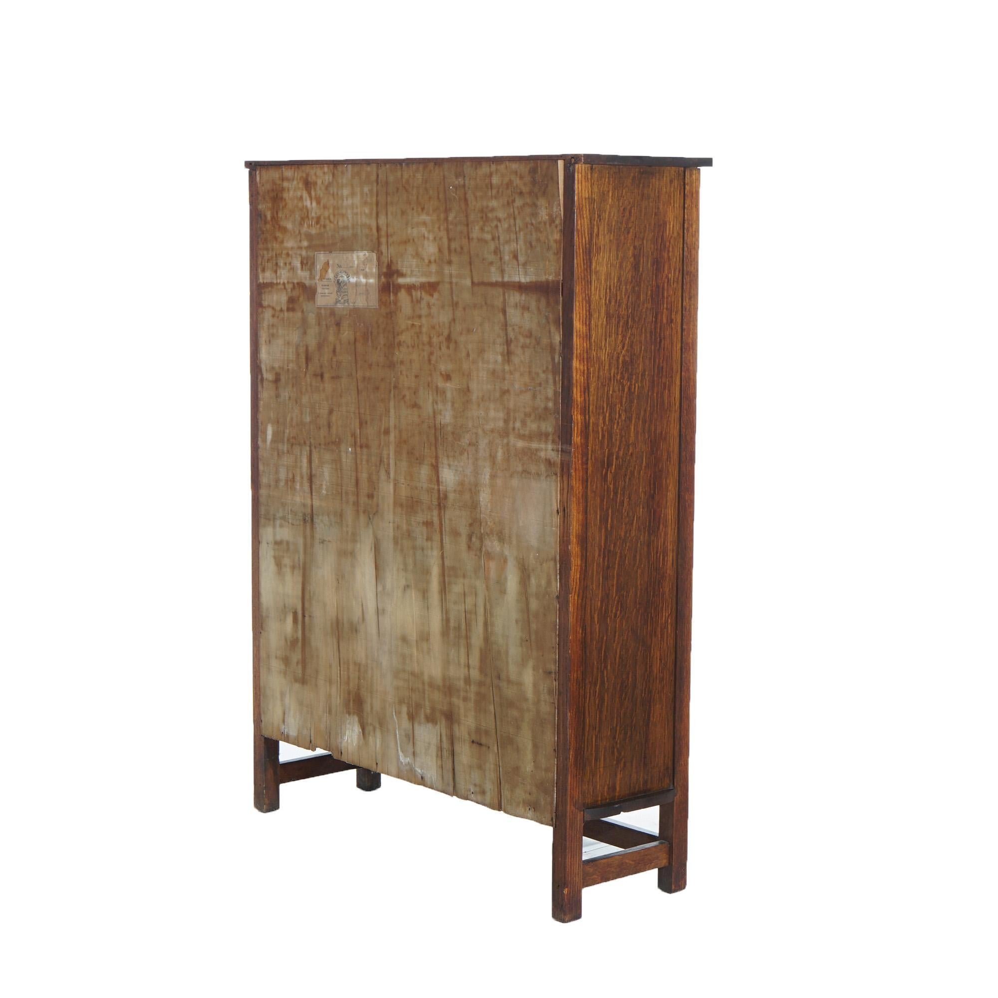 Antique Stickley School Mission Oak Double-Door Bookcase C1910 5