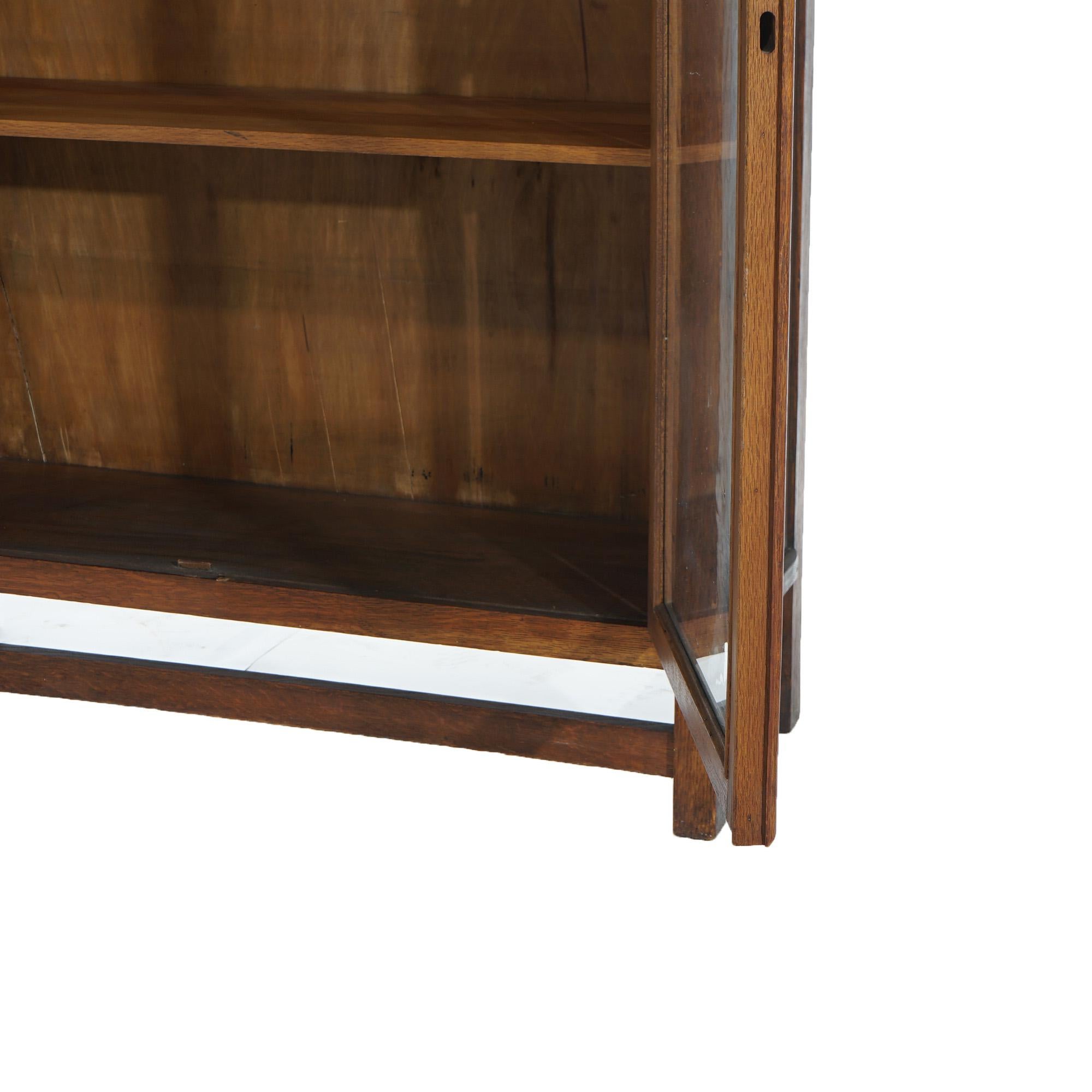 Arts and Crafts Antique Stickley School Mission Oak Double-Door Bookcase C1910