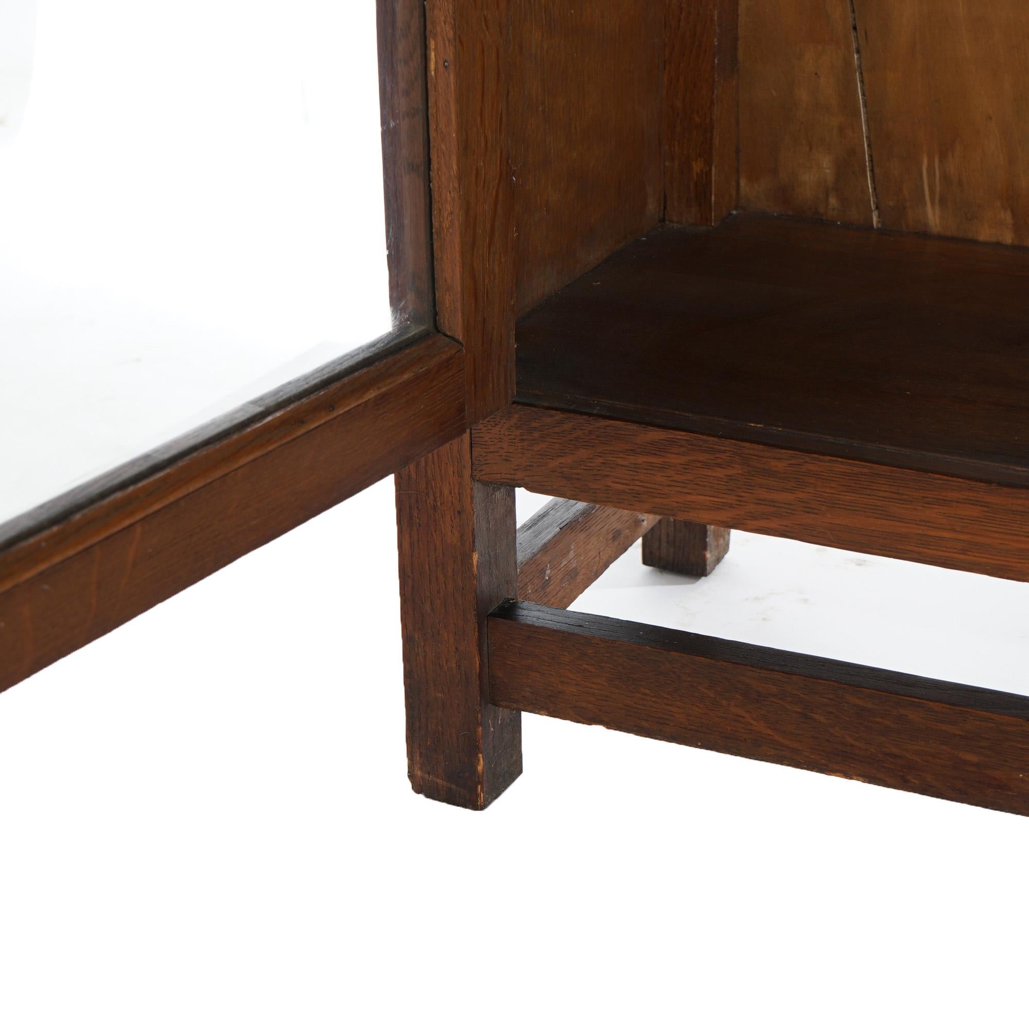 20th Century Antique Stickley School Mission Oak Double-Door Bookcase C1910