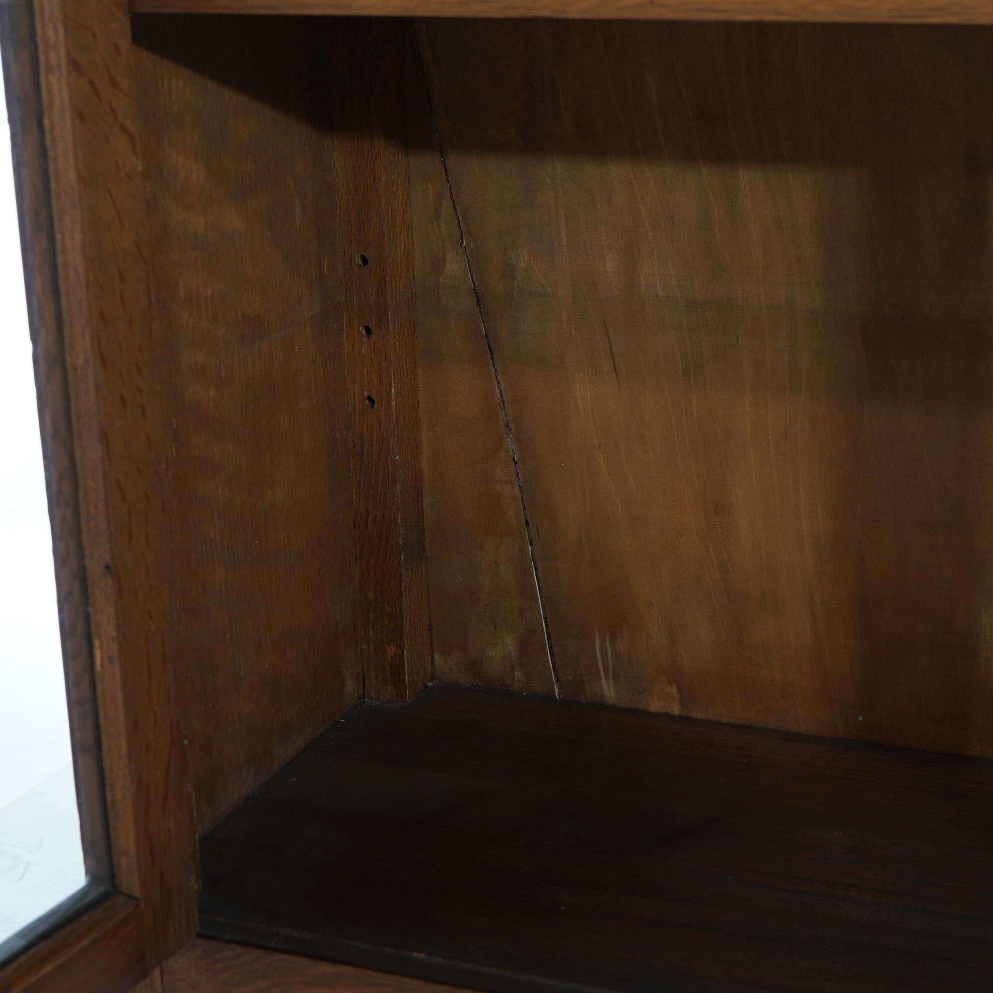 Antique Stickley School Mission Oak Double-Door Bookcase C1910 1