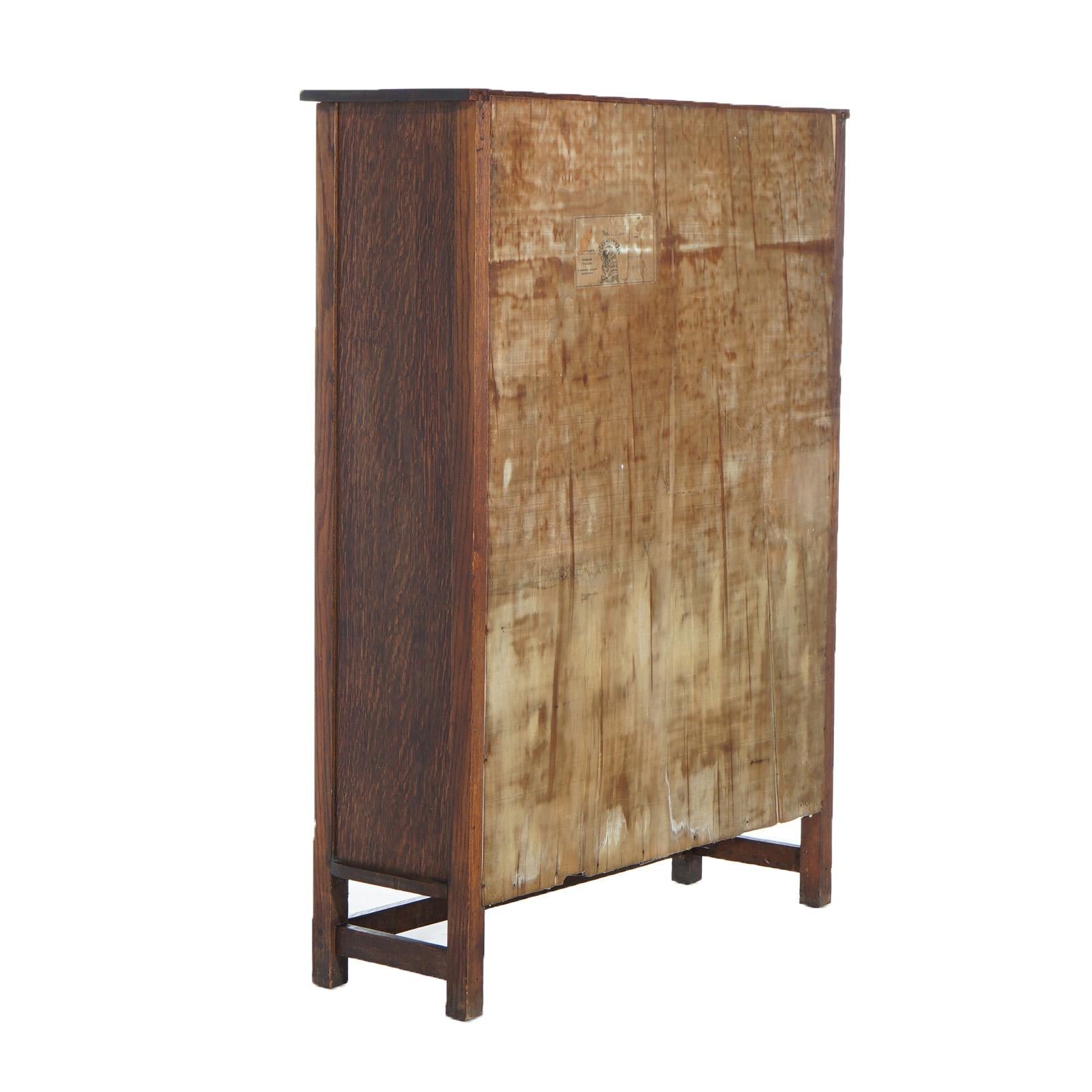 Antique Stickley School Mission Oak Double-Door Bookcase C1910 3