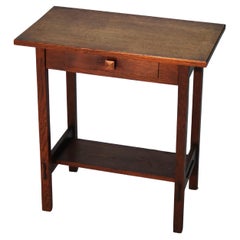 Antique Stickley School Mission Oak Side Table with Single Drawer C1910