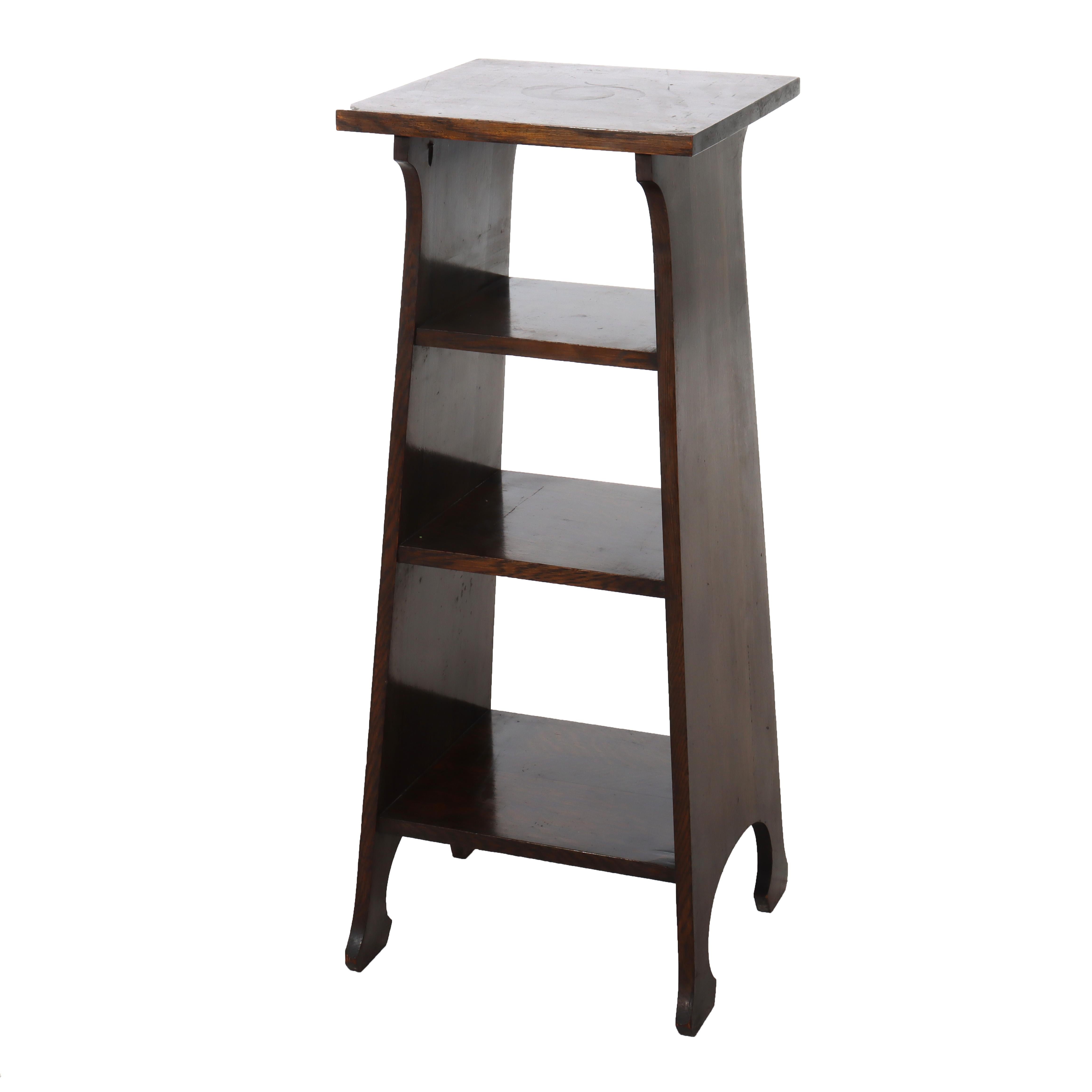 Antico portariviste conico in Oak Mission della scuola Stickley del 1910 circa in vendita 3