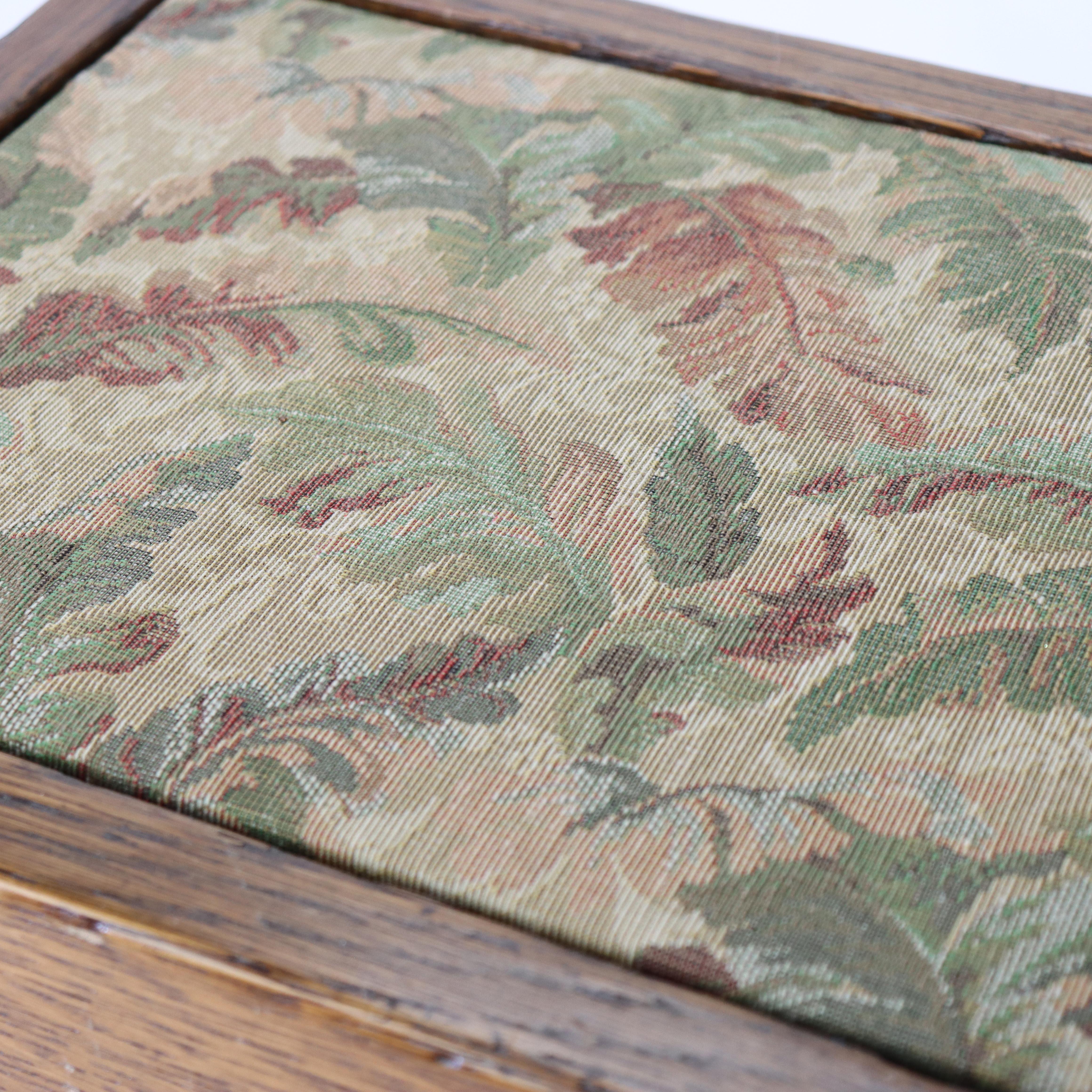 Antique Stickley School Oak Flared Leg Footstool C1920 For Sale 1