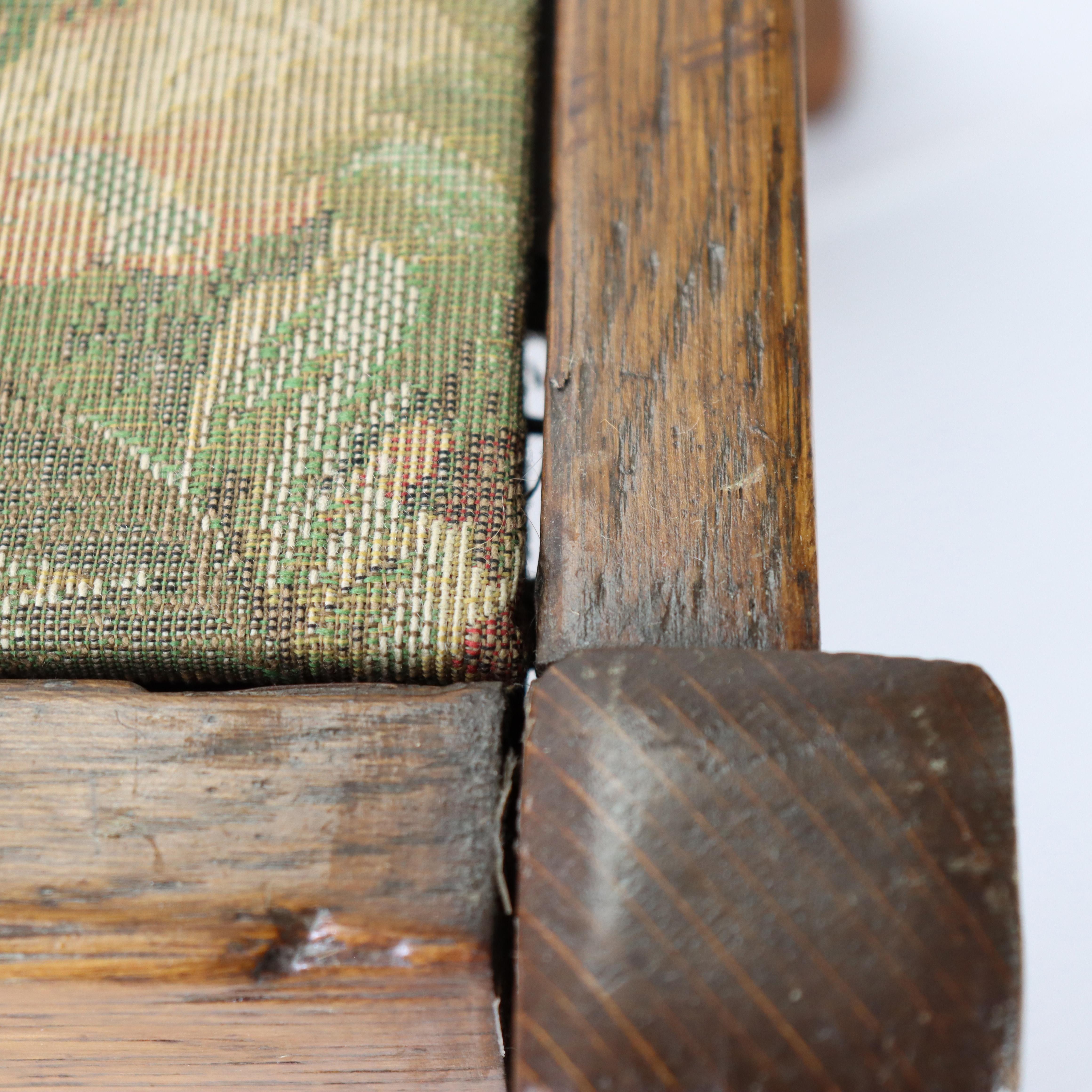 Antique Stickley School Oak Flared Leg Footstool C1920 For Sale 2