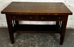 Antique Stickley-style Arts & Crafts Mission Oak Desk or Table