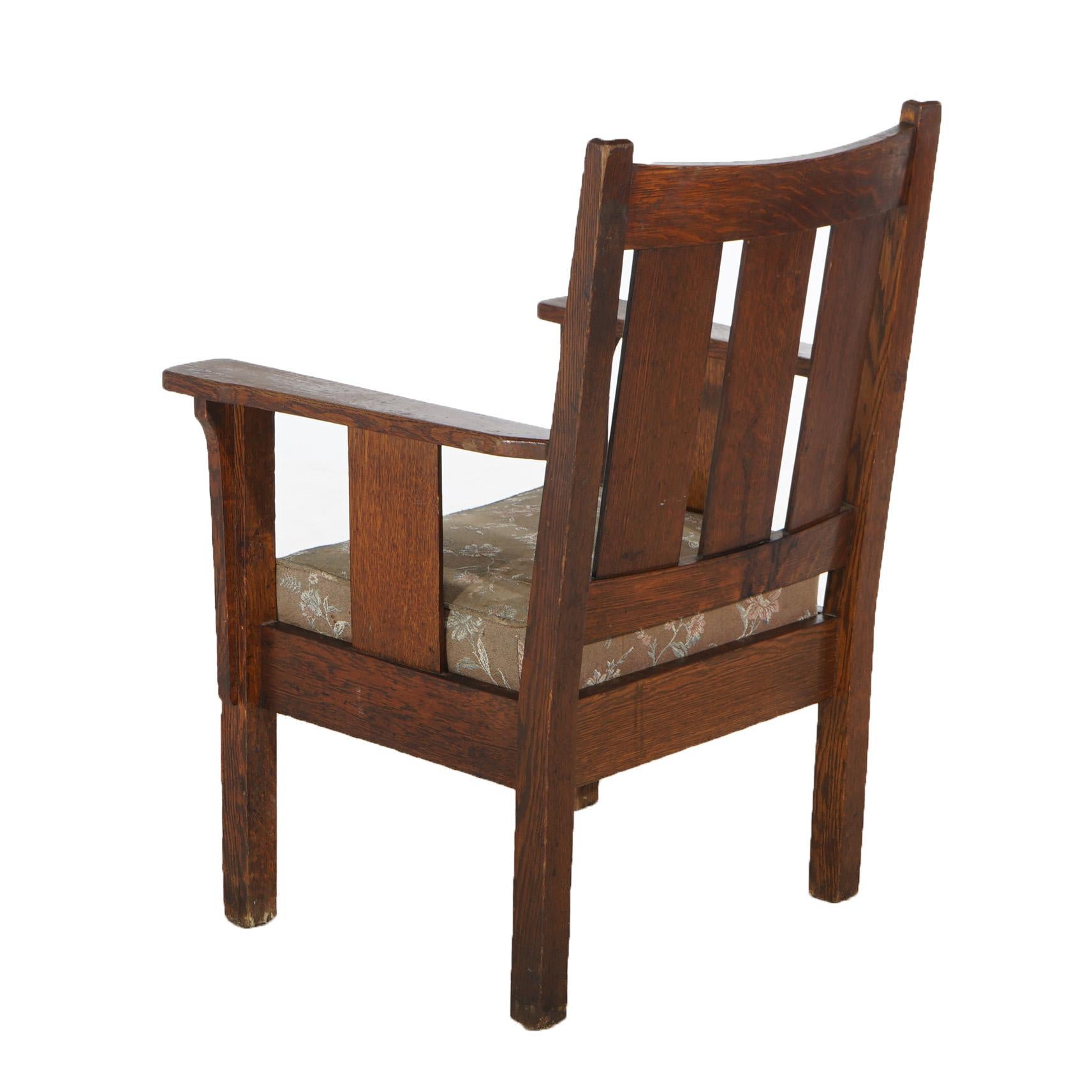 Arts and Crafts Antique Stickley Style Arts & Crafts Mission Oak Slat Back Chair C1910
