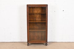 Antique Stickley Style Arts & Crafts Oak Glass Front Bookcase, circa 1900