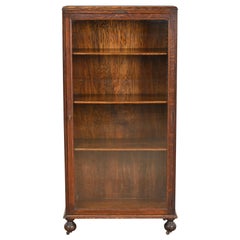 Antique Stickley Style Arts & Crafts Oak Glass Front Bookcase, circa 1900