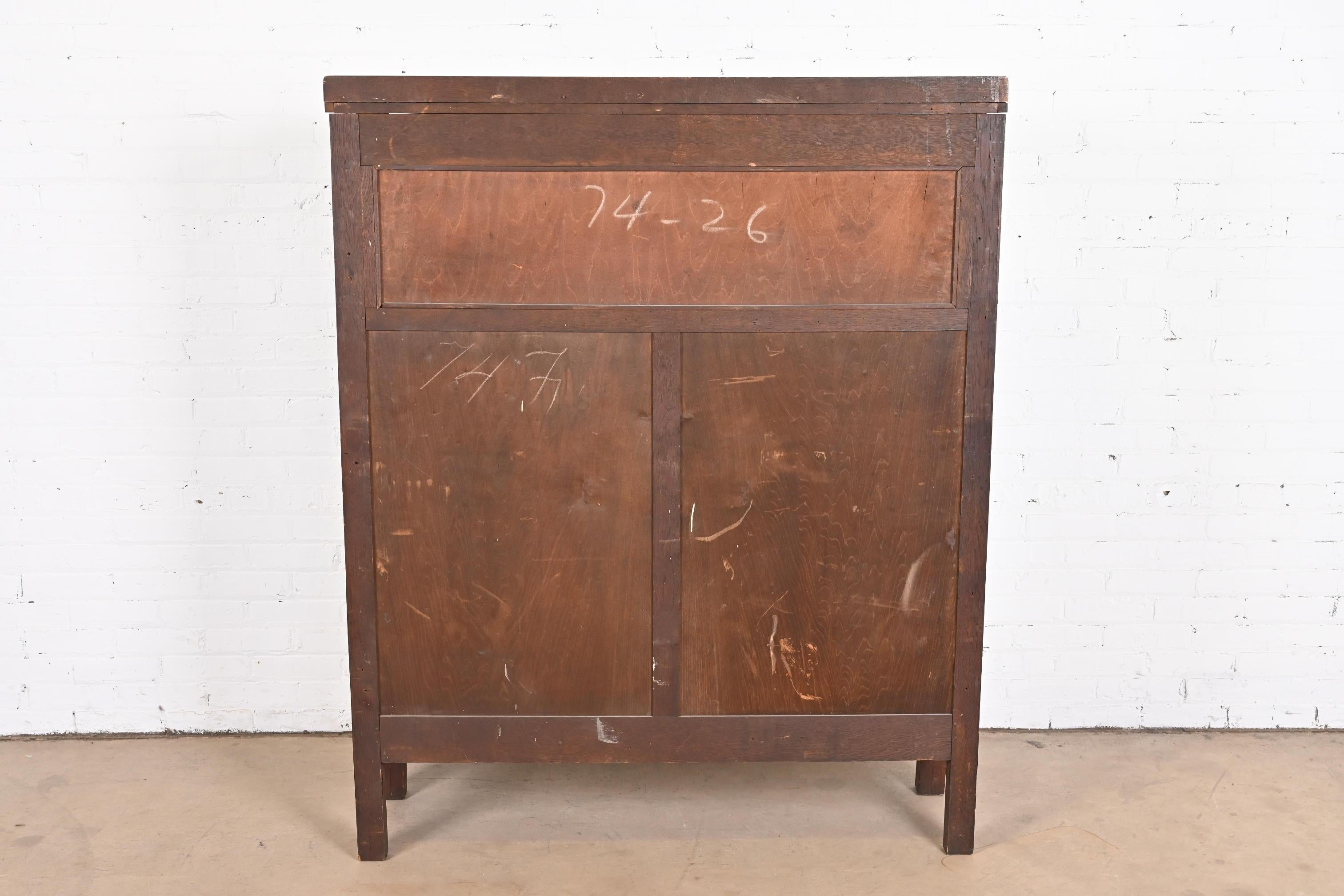 Antique Stickley Style Mission Oak Arts & Crafts Bookcase, Circa 1900 6