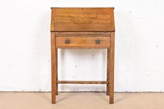 Antique Stickley Style Mission Oak Arts & Crafts Slant Front Secretary Desk