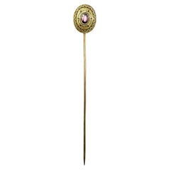 Antique Stickpin Gilt Metal Enamel Paste