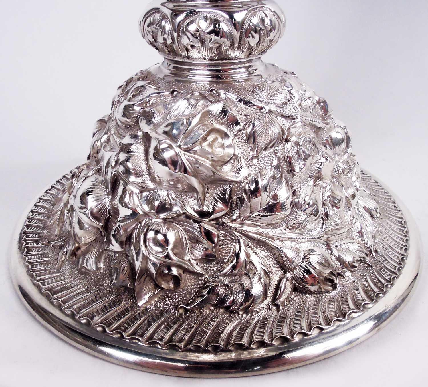 Edoardiano Vaso antico Stieff Baltimore Repousse in argento sterling da 12 pollici