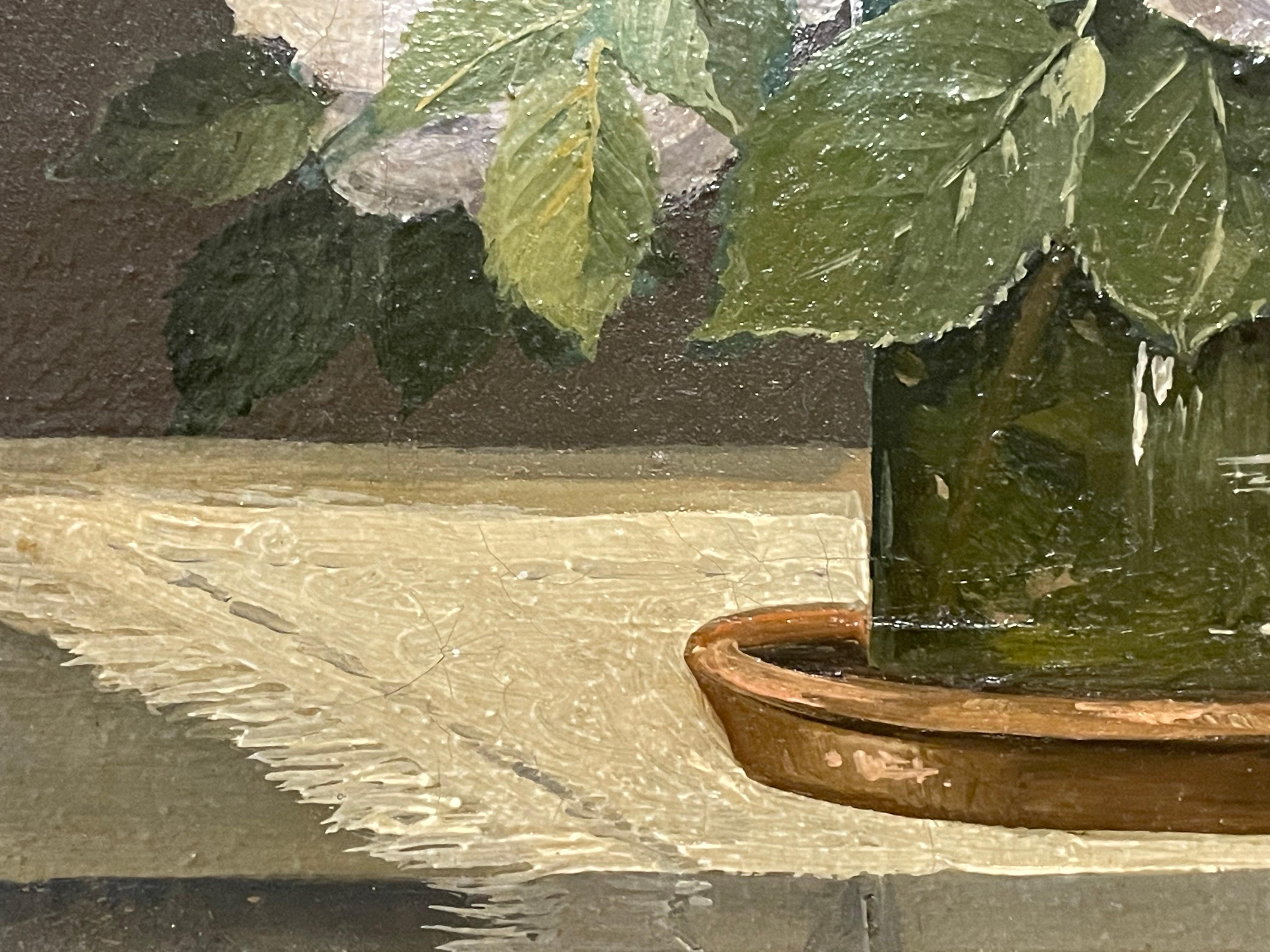 Peinture Nature morte antique, peinture florale des années 1920 de l'artiste E. Grosse en vente