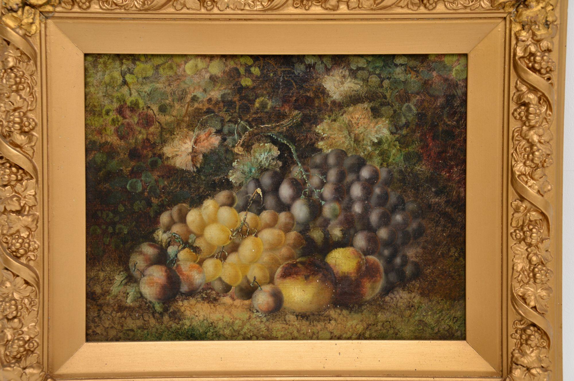 Victorian Antique Still Life Oil Painting in a Gilt Wood Frame