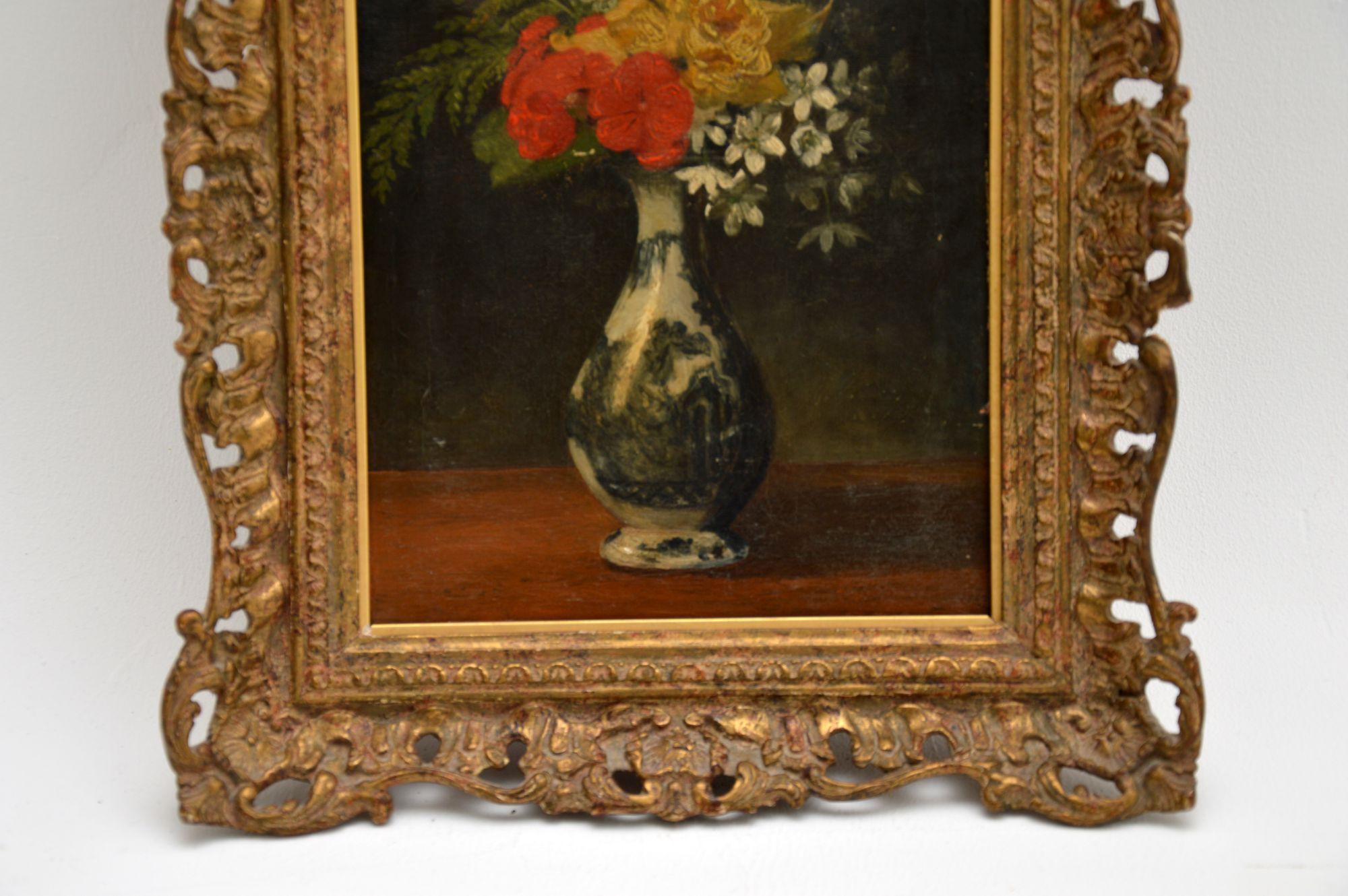 Antique Still Life Oil Painting in Gilt Wood Frame In Good Condition In London, GB