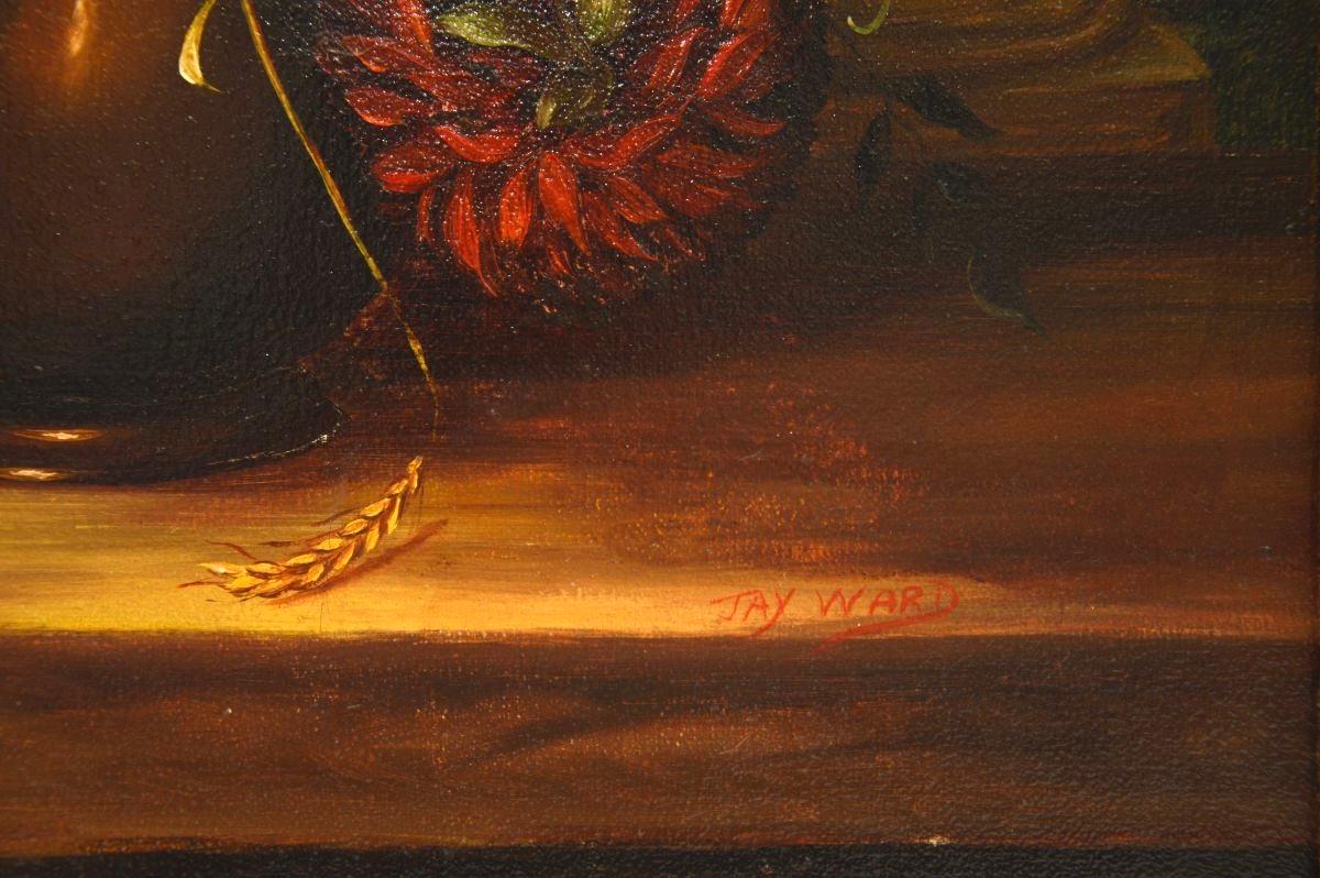 Antique Still Life Oil Painting on Canvass by Jay Ward 1