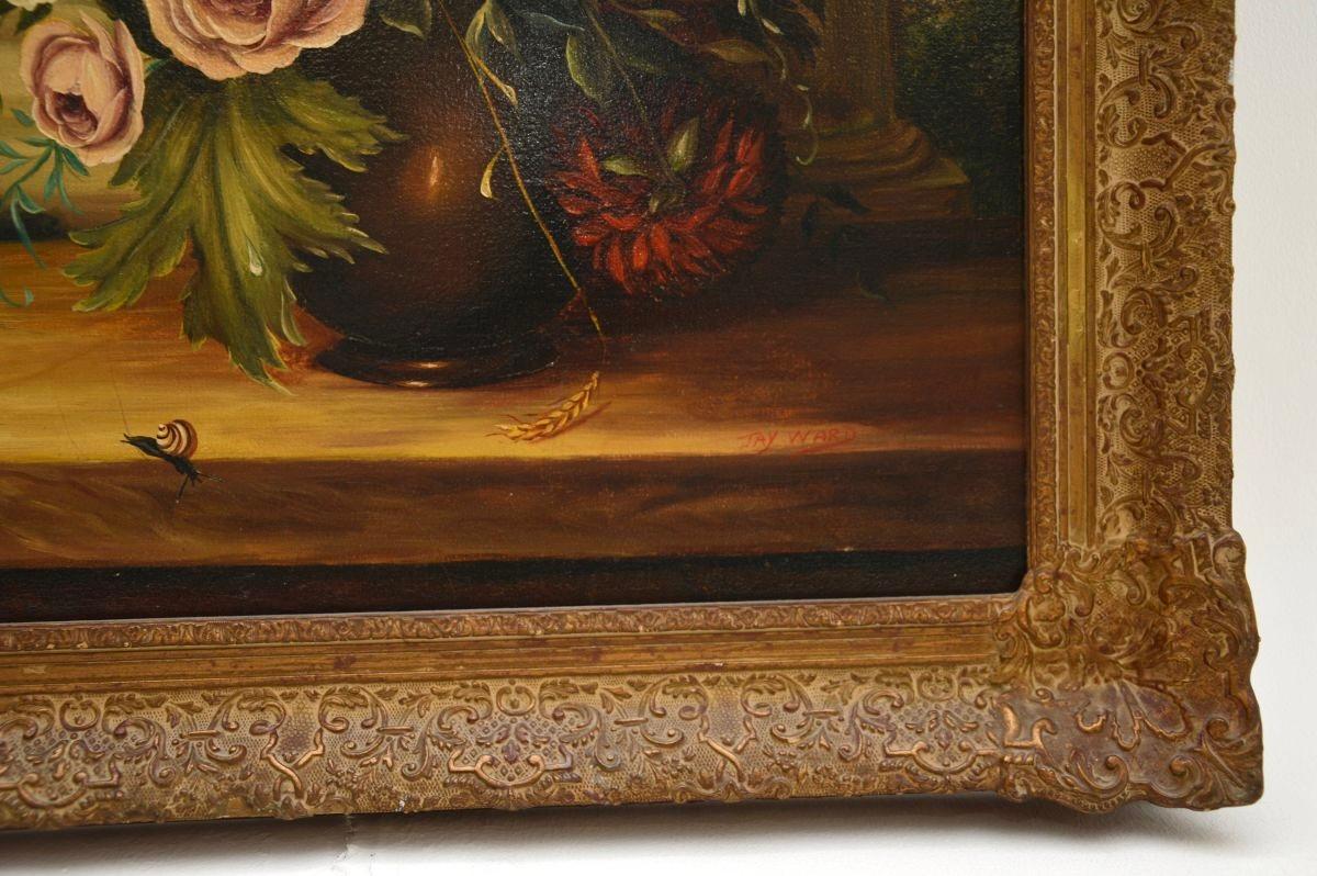 Antique Still Life Oil Painting on Canvass by Jay Ward 4