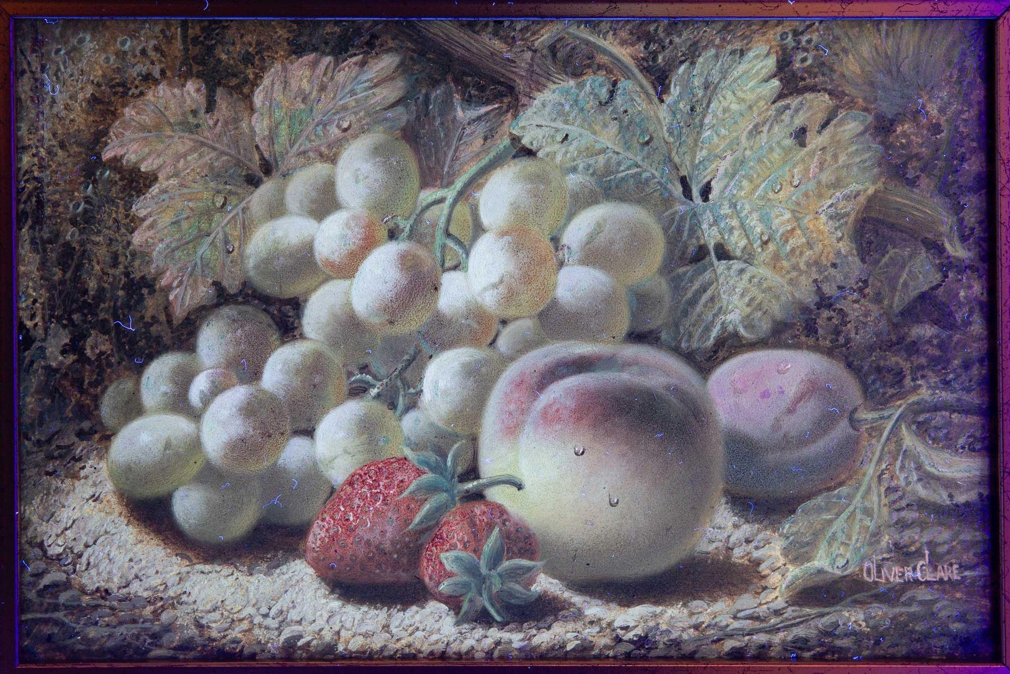 Antique Still-Life Painting of Fruits by Oliver Clare 4