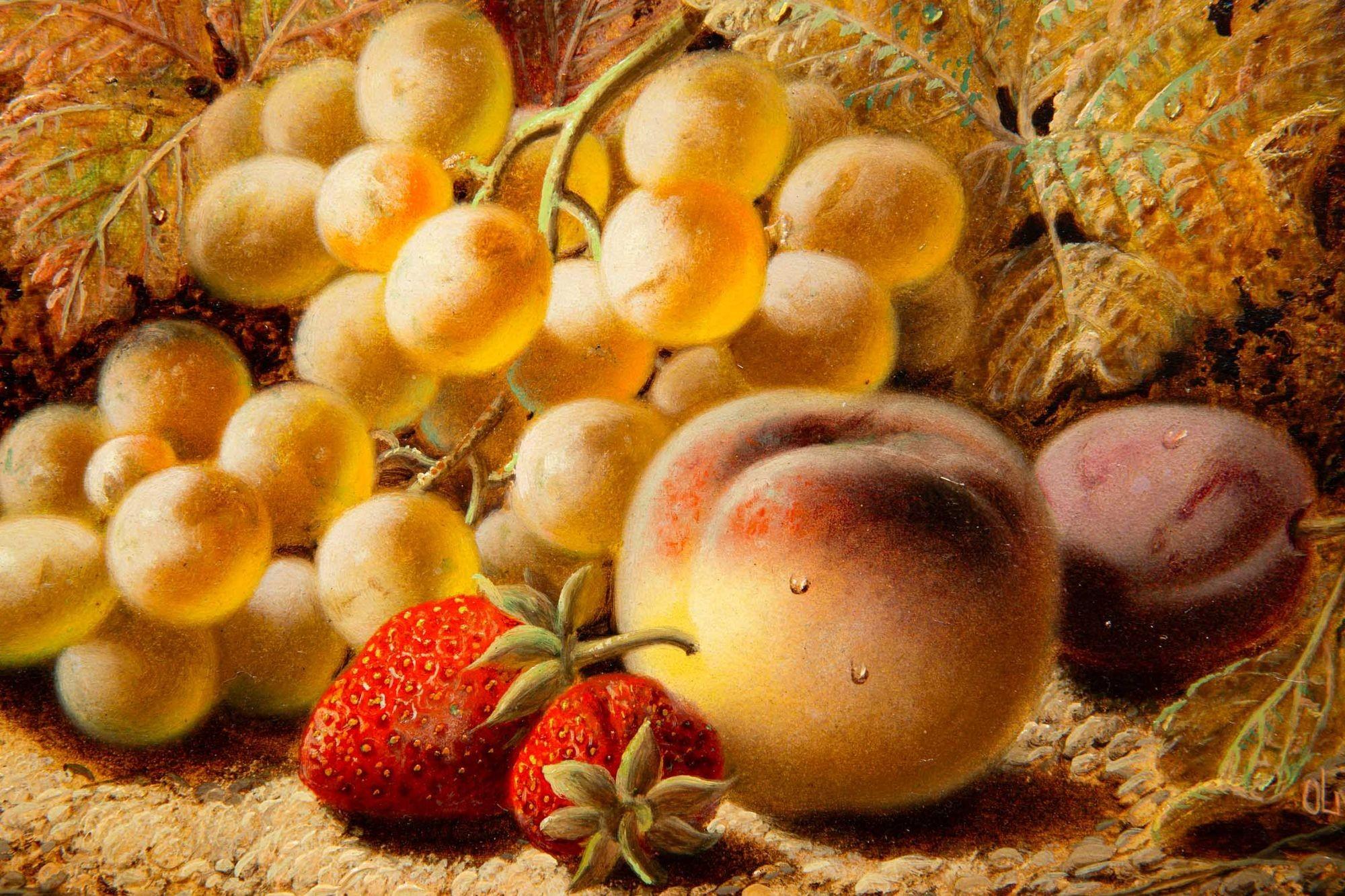 Antique Still-Life Painting of Fruits by Oliver Clare 2