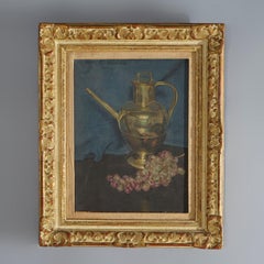 Antique Still Life Painting of Pitcher & Grapes by Sidney E Dickinson Dated 1923