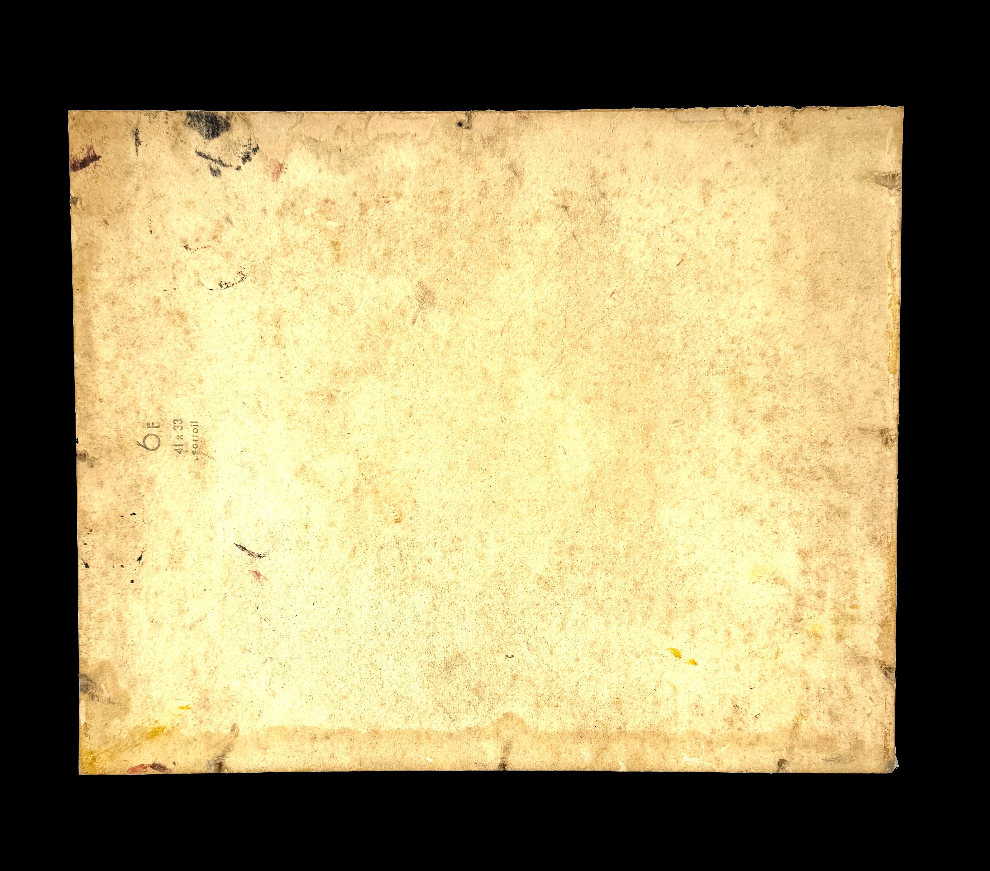 Dieses faszinierende Stillleben wurde in der zweiten Hälfte des Jahres 1920 geschaffen. Das Gemälde wurde in Ölfarben auf Karton gemalt, es ist unsigniert. Wir sehen eine silberne Teekanne mit Holzgriff, eine dazu passende silberne Sahnekanne und