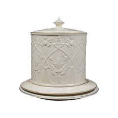 Antique Stilton Dome, English, Ceramic, Cheese Keeper, Cracker Plate, Victorian
