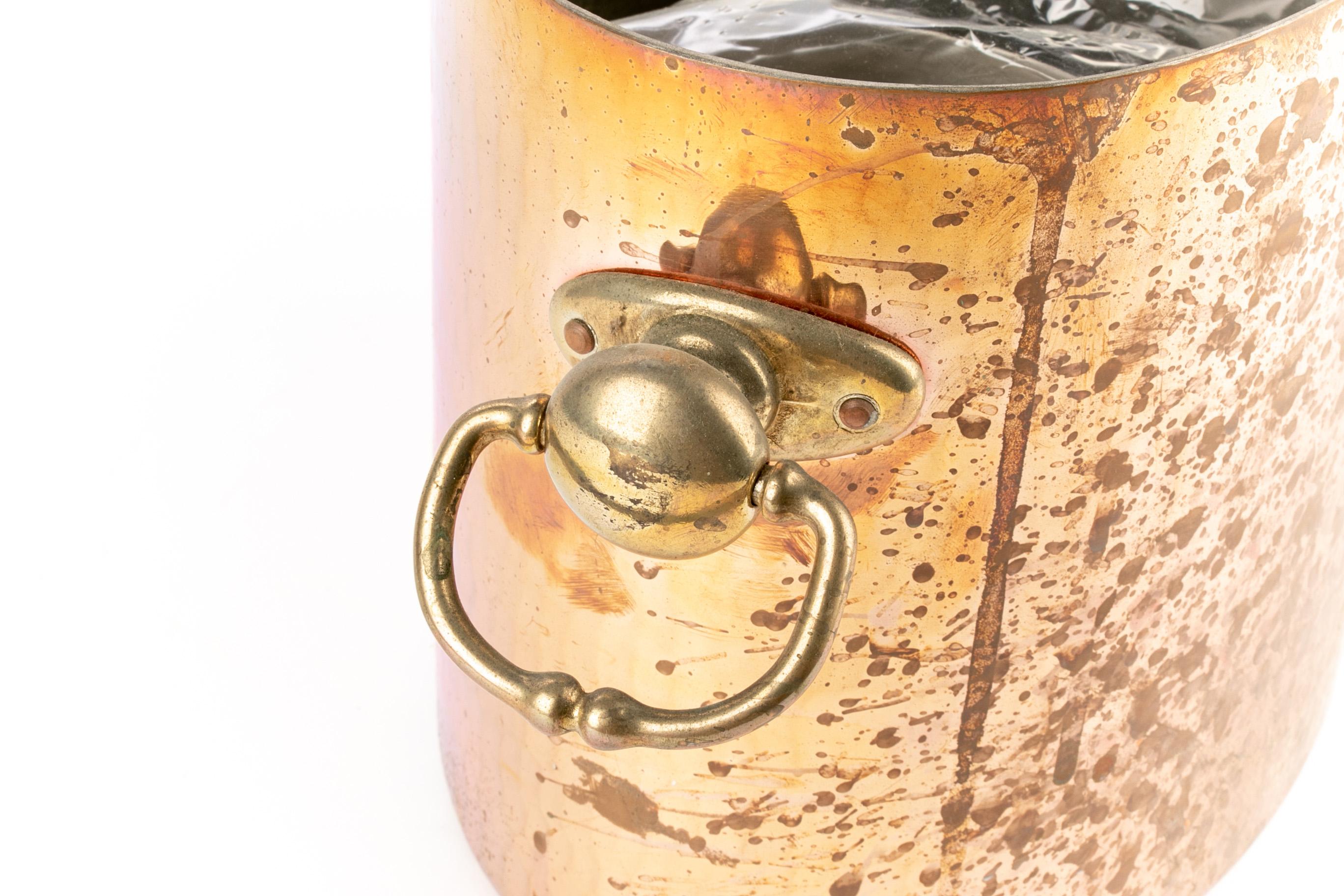 antique copper ice bucket