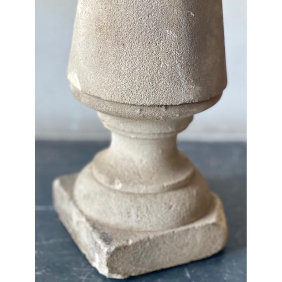 Antique Stone Baluster Lamp For Sale 2