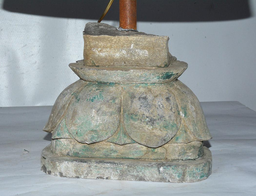 Antique Stone Base Lamps, Feet of Buddha Statues For Sale 2