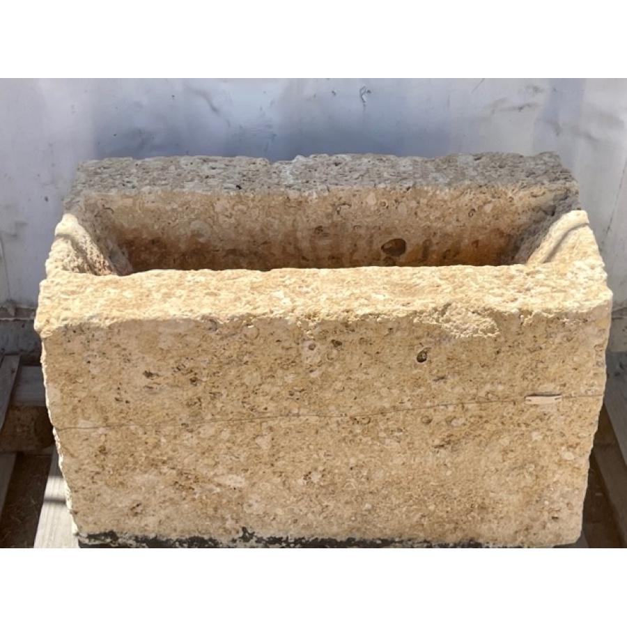 This unique rectangular limestone basin would make a gorgeous planter or bubbling fountain. The stone has a beautiful patina and texture to it after years of use and wear.