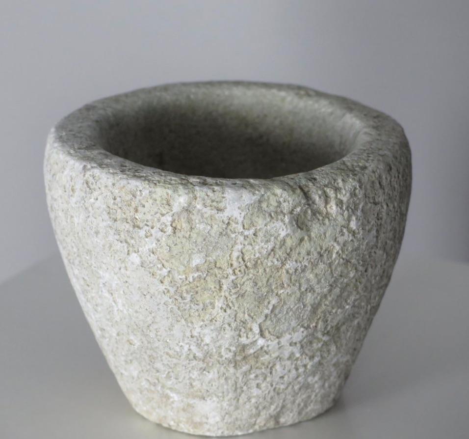 Hand-Carved Antique Stone Bowl (2) For Sale
